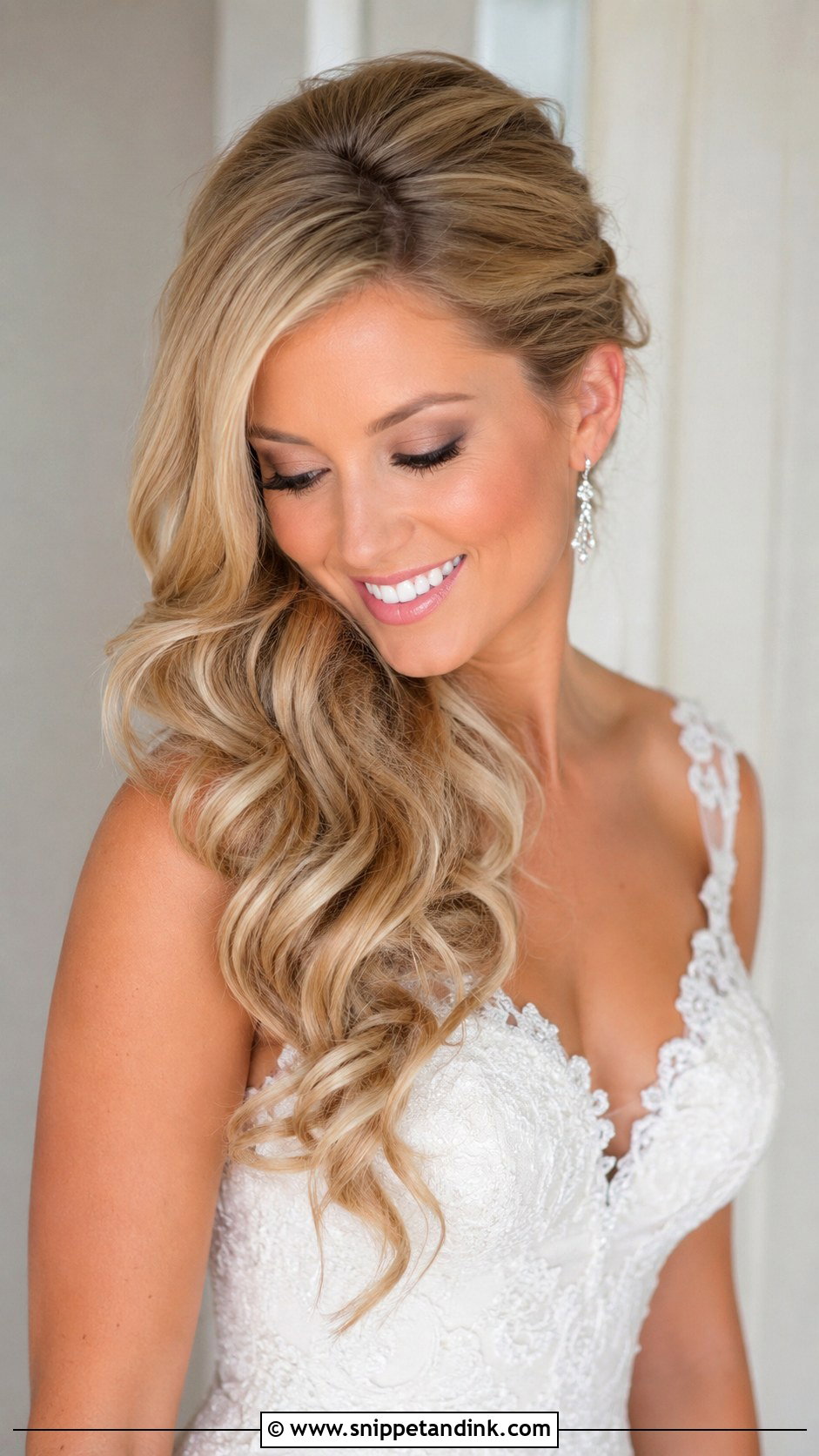 Wedding Hair Pinned On One Side For Long Hair - Snippet and Ink - 15 Wedding Hair Pinned on One Side Ideas