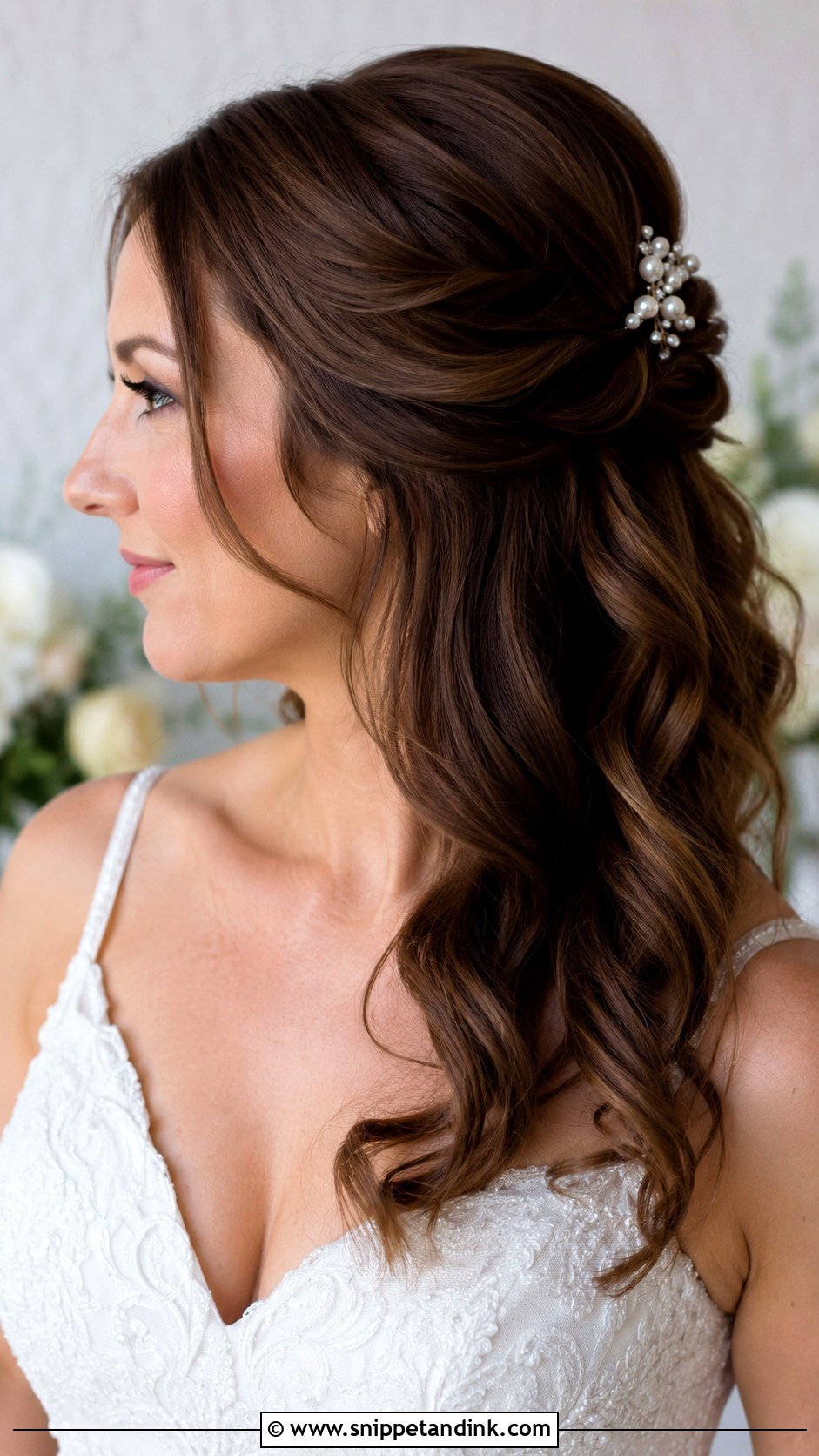 Wedding Hair Pinned On One Side Half Up - Snippet and Ink - 15 Wedding Hair Pinned on One Side Ideas