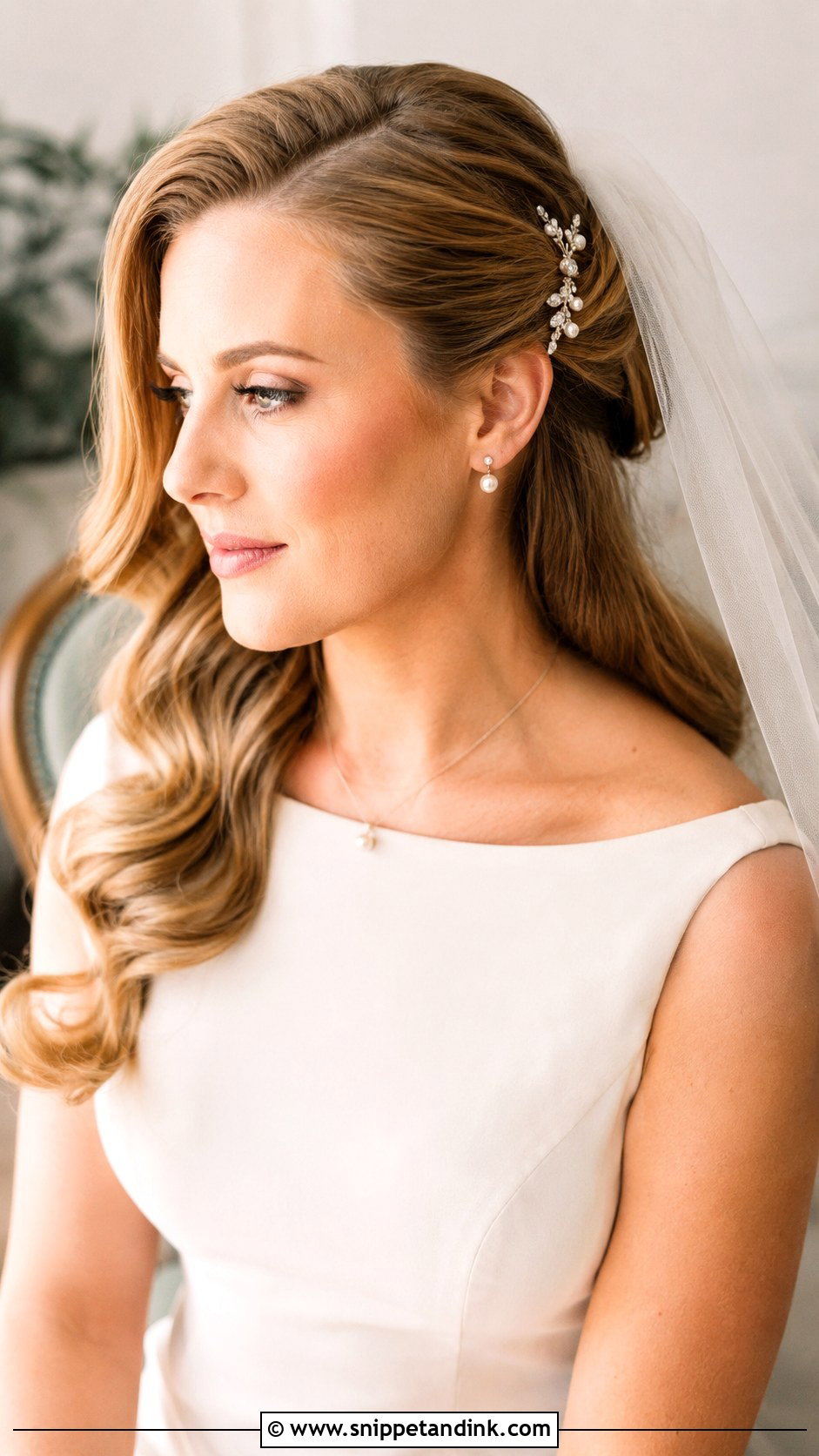 Wedding Hair Pinned On One Side With Veil - Snippet and Ink - 15 Wedding Hair Pinned on One Side Ideas