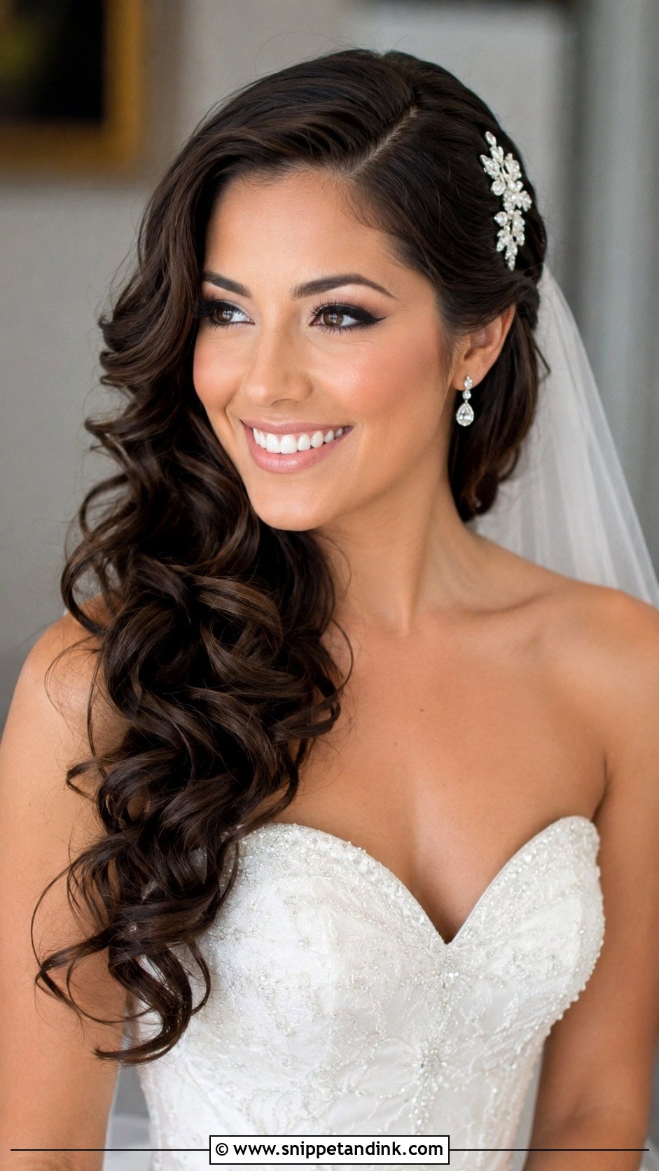 Wedding Hair Side Swept Curls - Snippet and Ink - 20 Dream Wedding Hair Ideas