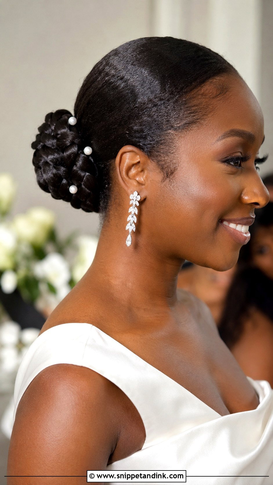 Wedding Hair Slick Back Braided Bun - Snippet and Ink - 15 Wedding Hair Slick Back Bun Updo Ideas