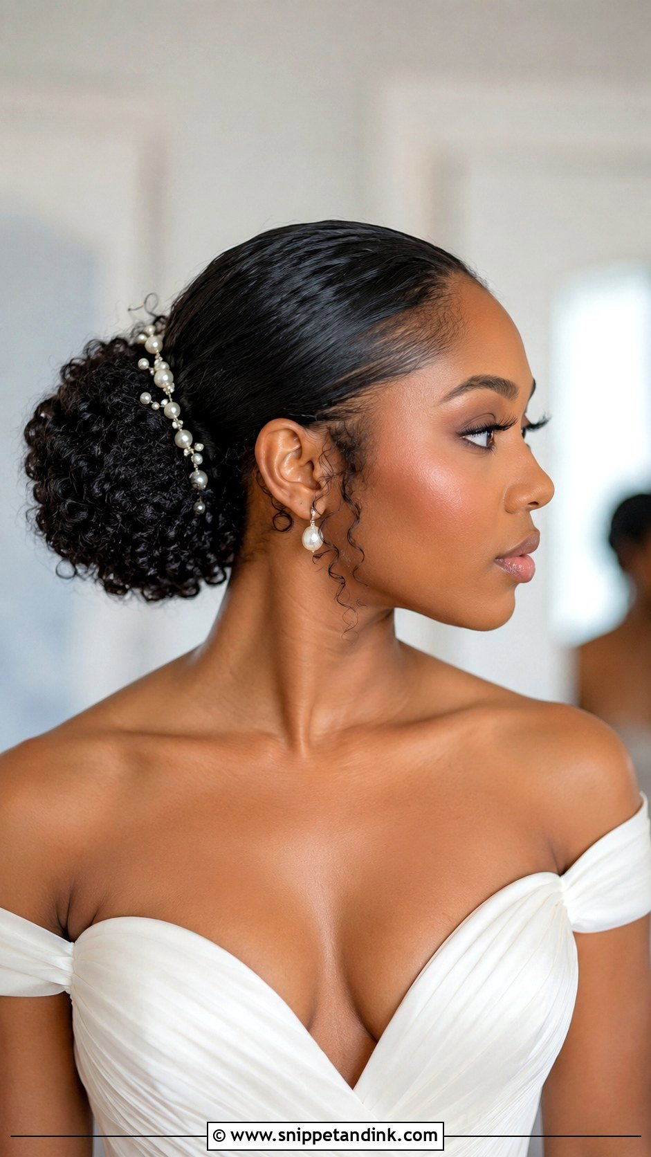 Wedding Hair Slick Back Bun For Curly Hair - Snippet and Ink - 15 Wedding Hair Slick Back Bun Updo Ideas