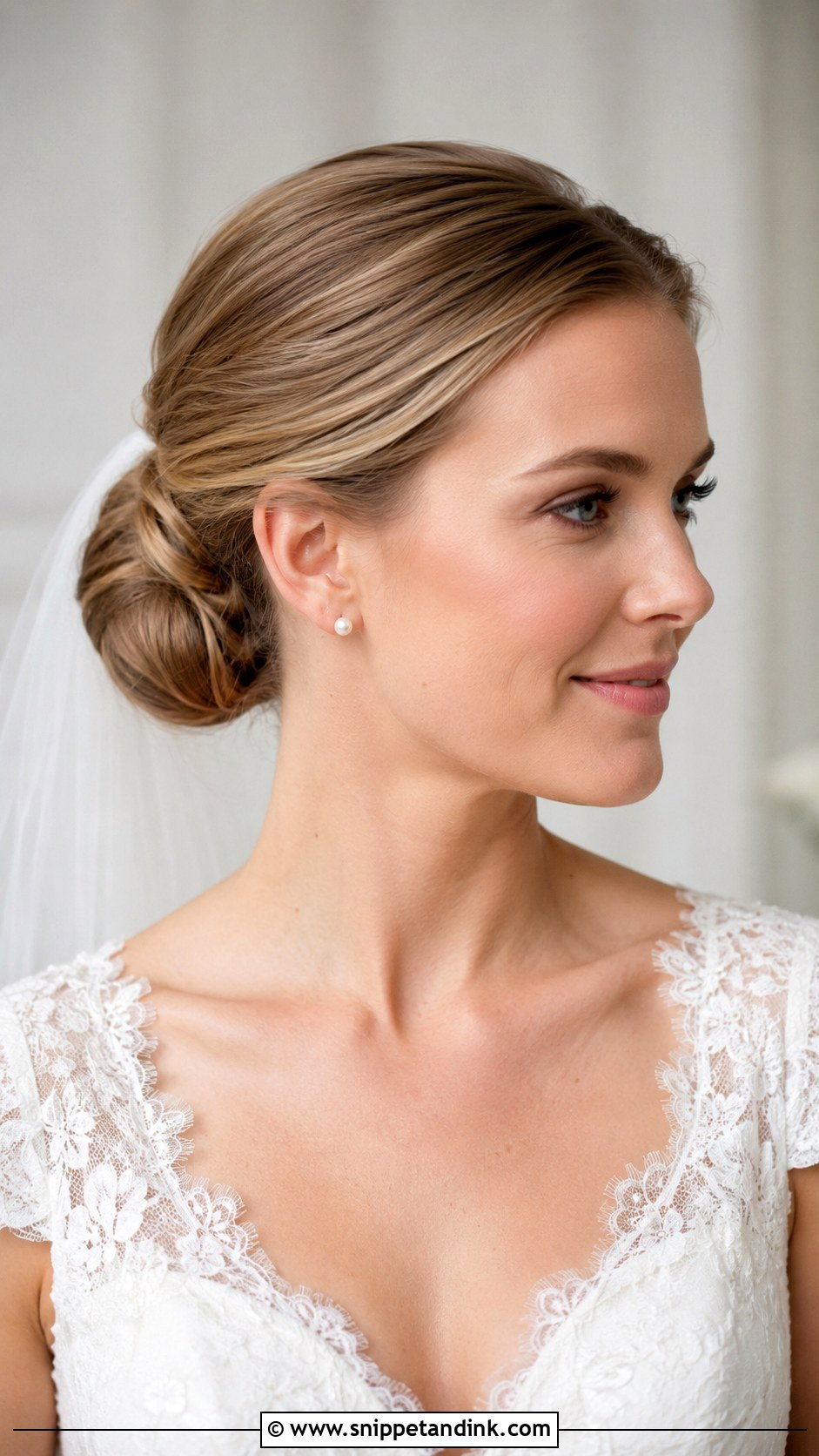 Wedding Hair Slick Back Chignon Bun - Snippet and Ink - 15 Wedding Hair Slick Back Bun Updo Ideas