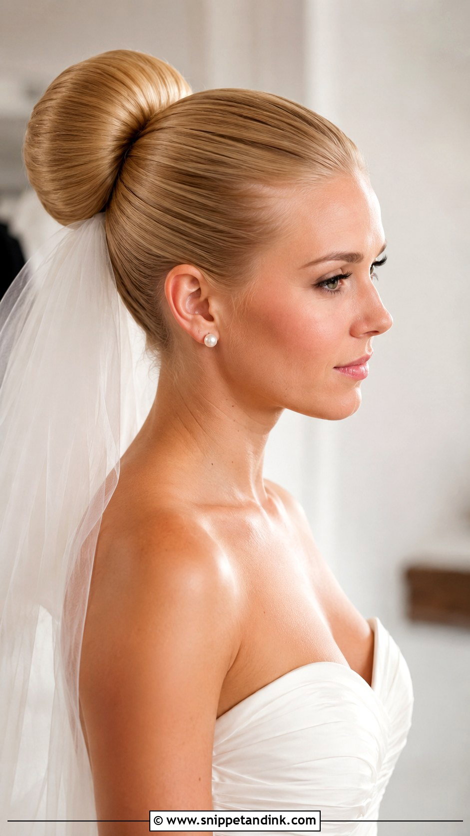 Wedding Hair Slick Back Donut Bun - Snippet and Ink - 15 Wedding Hair Slick Back Bun Updo Ideas