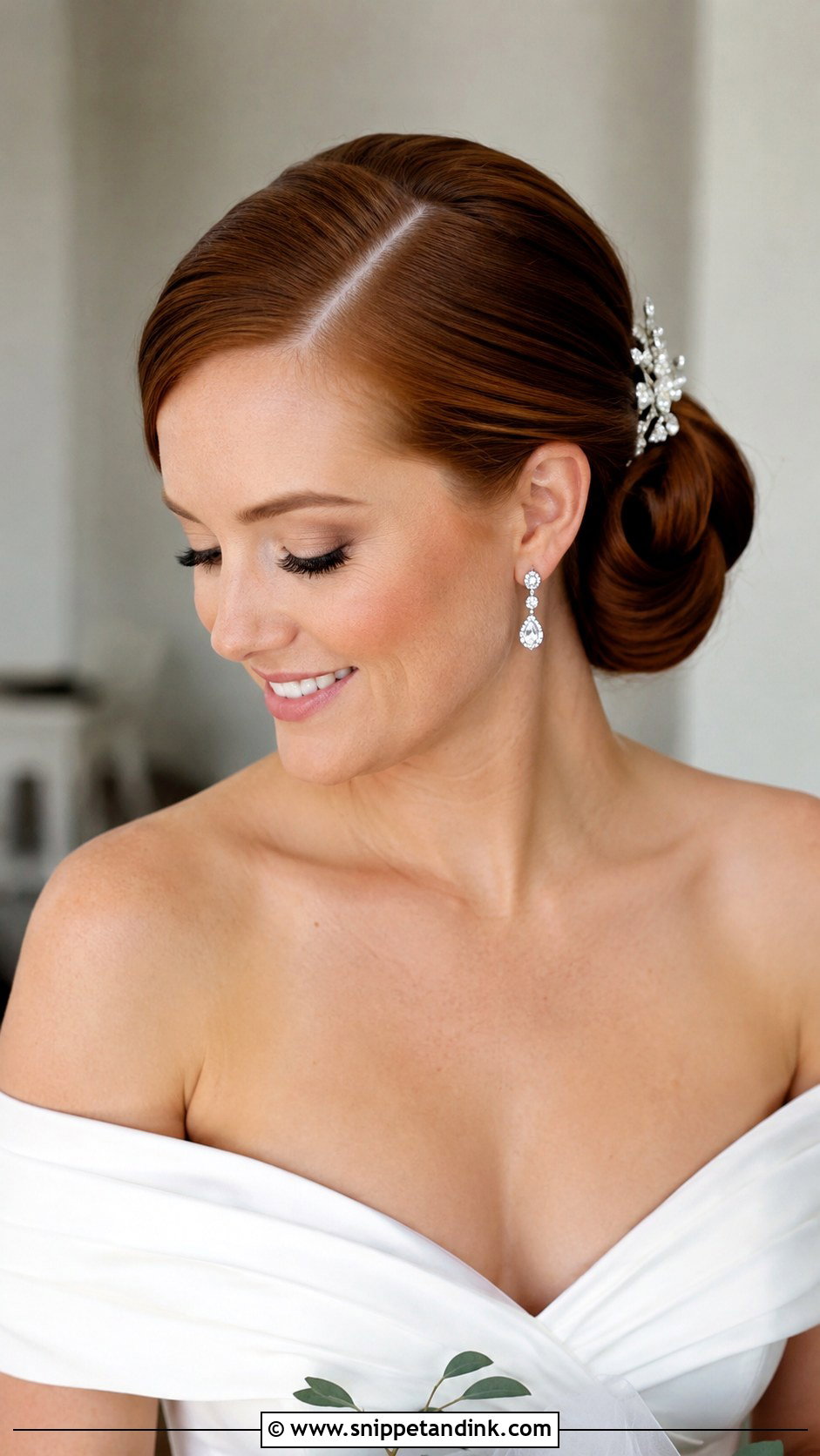 Wedding Hair Slick Back Side Part Bun - Snippet and Ink - 15 Wedding Hair Slick Back Bun Updo Ideas