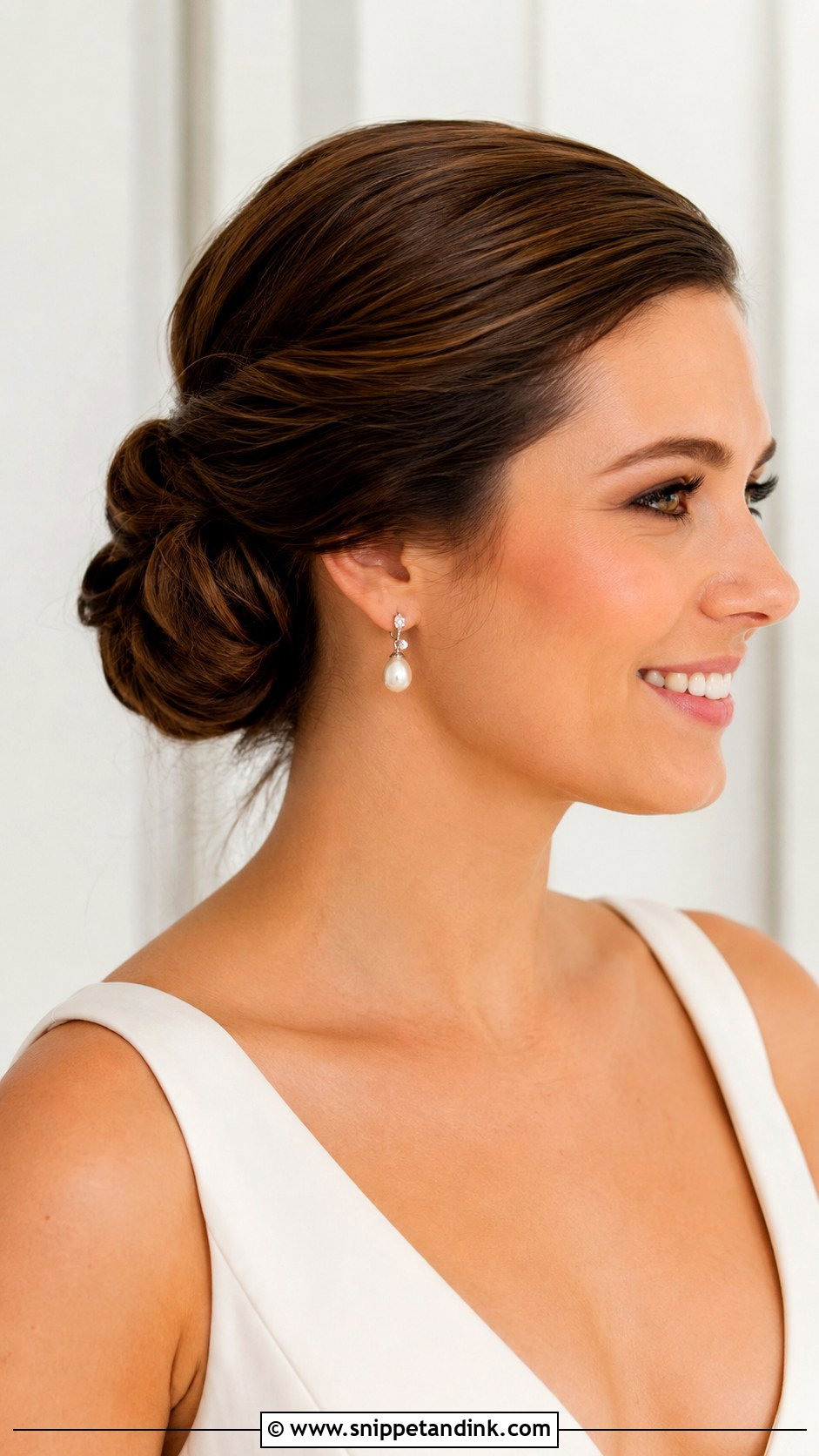 Wedding Hair Slick Back Twisted Bun - Snippet and Ink - 15 Wedding Hair Slick Back Bun Updo Ideas