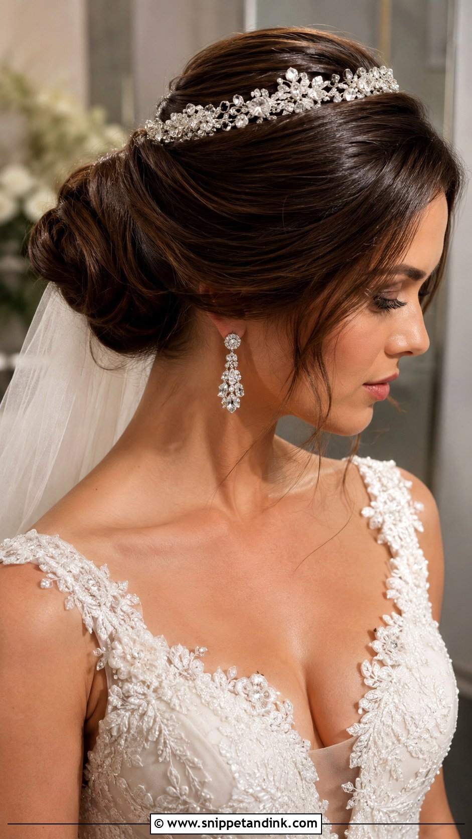 Wedding Hair With Crystal Tiara - Snippet and Ink - 15 Wedding Hair with Headpiece Ideas