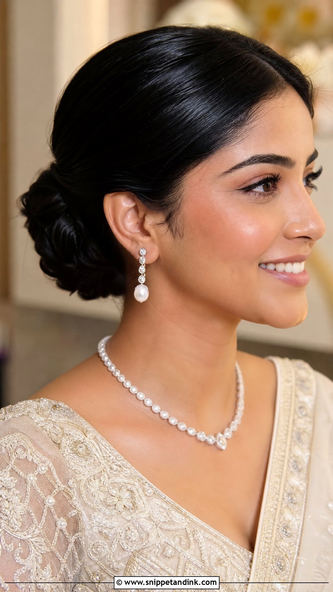 Wedding Hair With Earrings Tucked Behind Ears - Snippet and Ink - 20 Wedding Hair Tucked Behind Ears