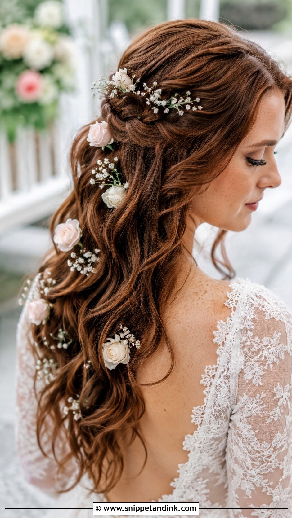 Wedding Hair With Flowers - Snippet and Ink - 20 Hair Inspo for Wedding Ideas