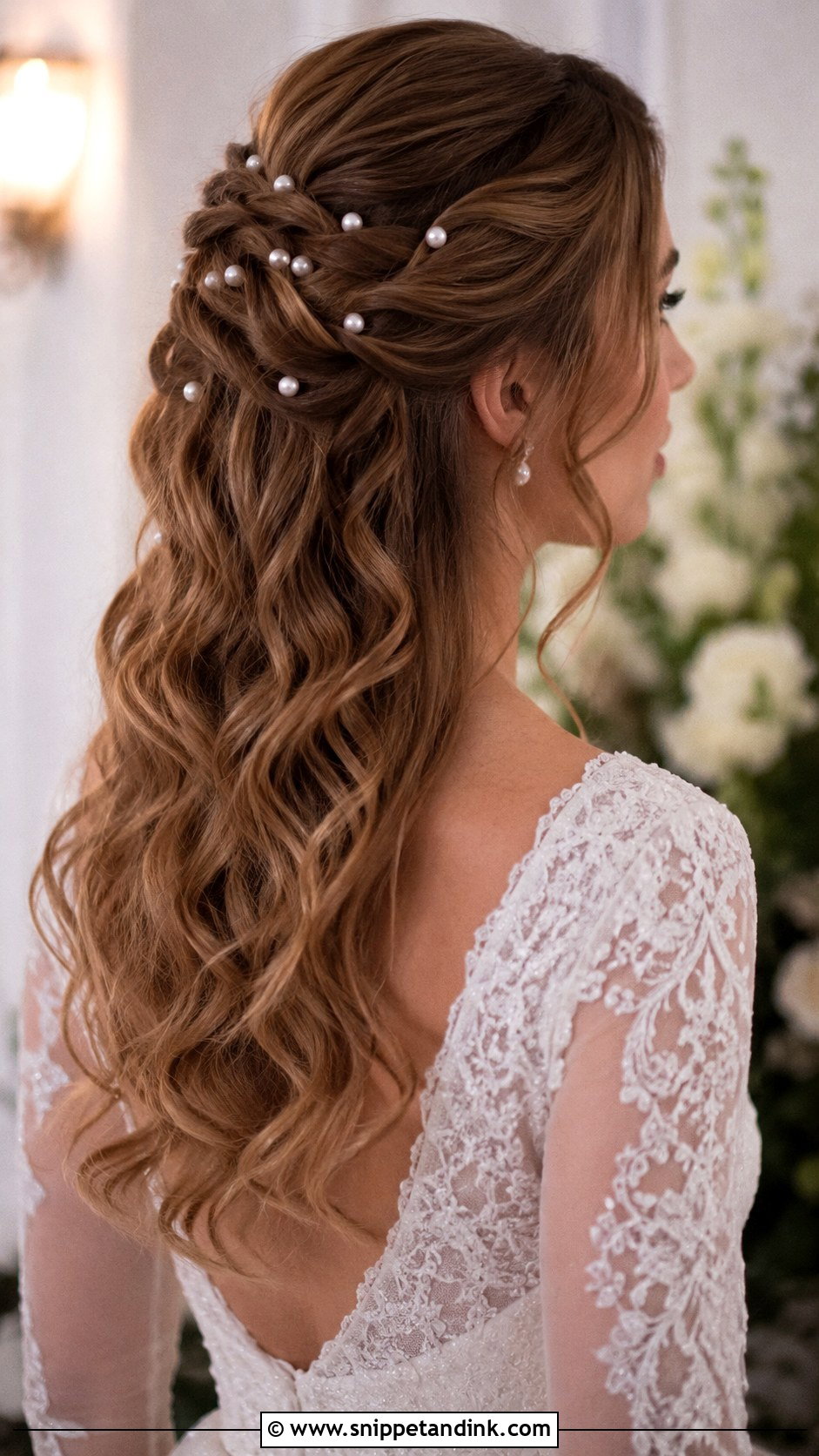 Wedding Hair With Pearl Accessories - Snippet and Ink - 20 Barbara Palvin Wedding Hair Ideas