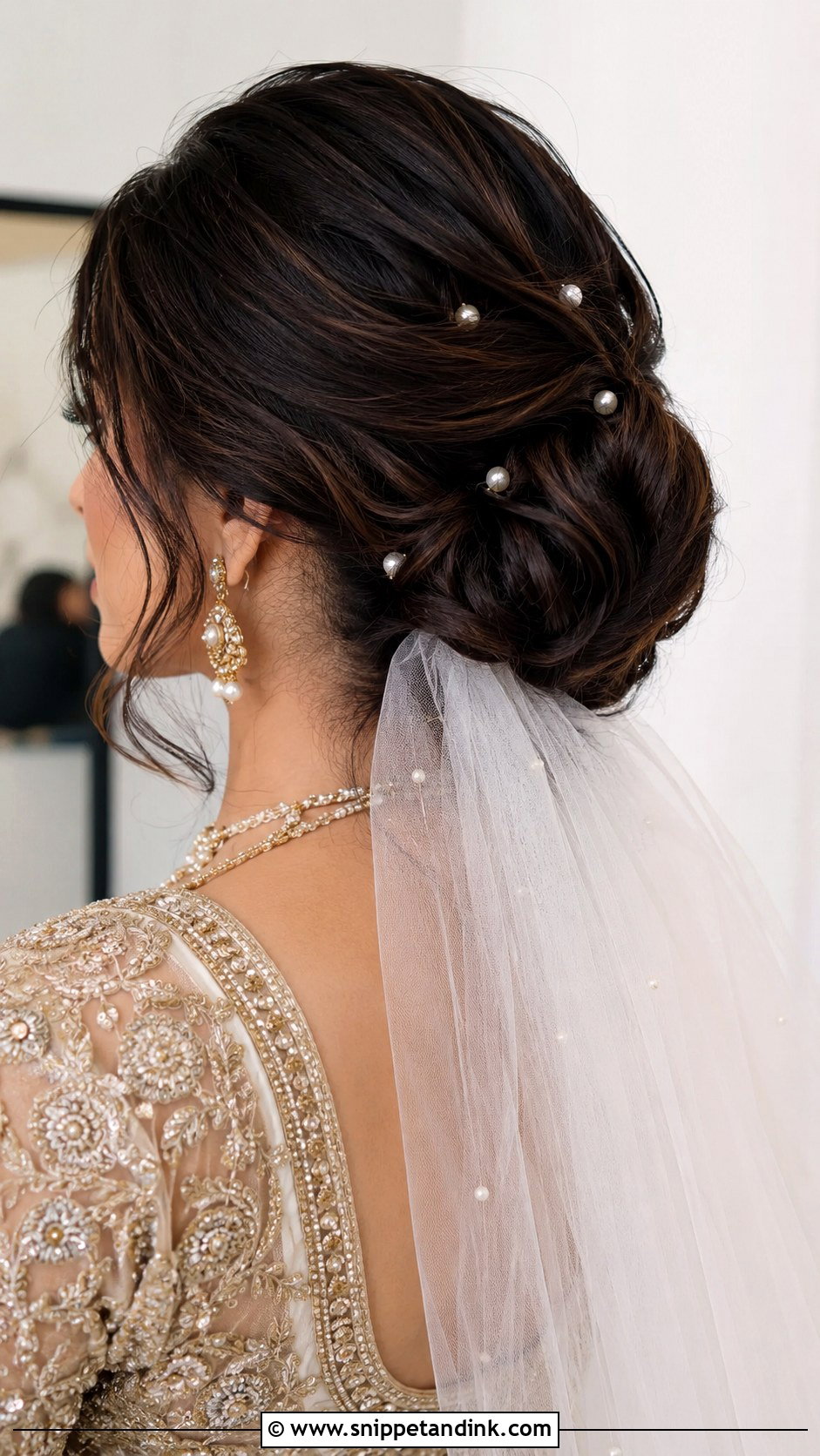 Wedding Hair With Veil And Hair Pins - Snippet and Ink - 15 Wedding Hair with Headpiece Ideas