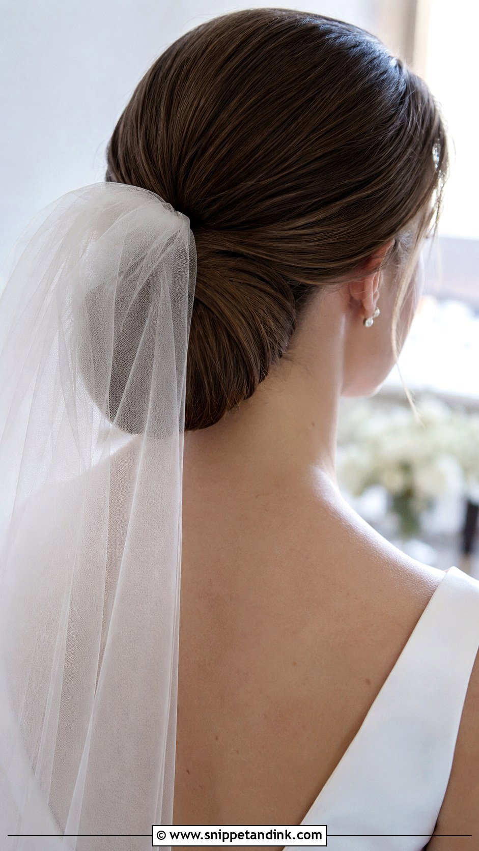 Wedding Hair With Veil And Low Bun - Snippet and Ink - 15 Wedding Hair with Accessories