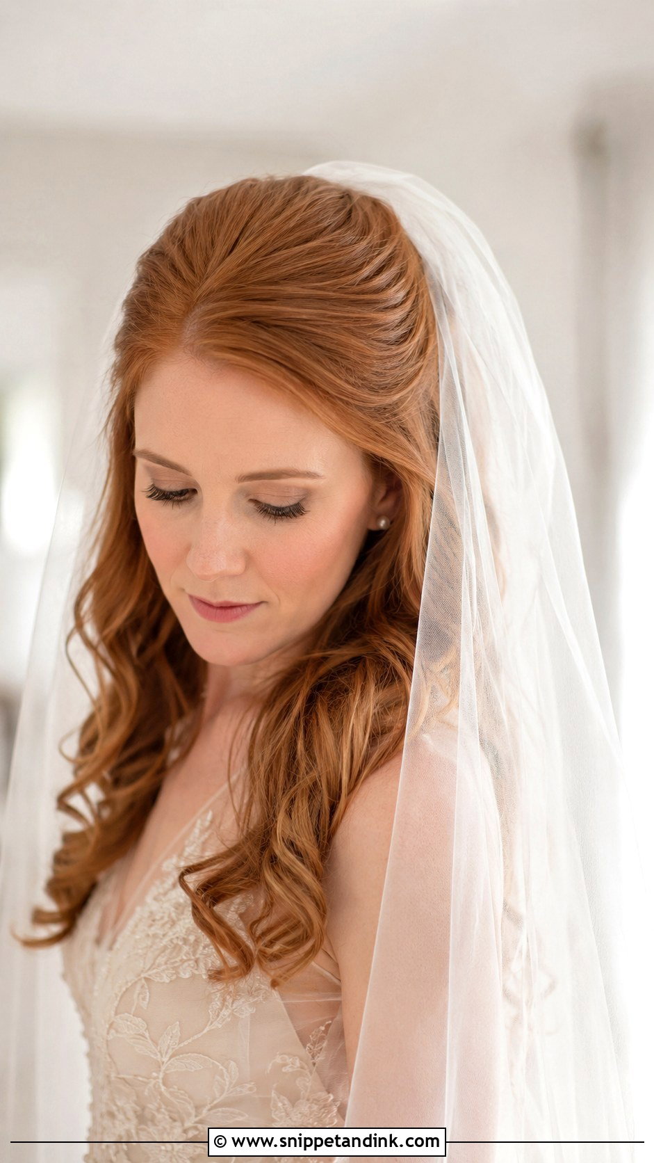 Wedding Hair With Veil Down - Snippet and Ink - 15 Mostly Down Wedding Hair Ideas