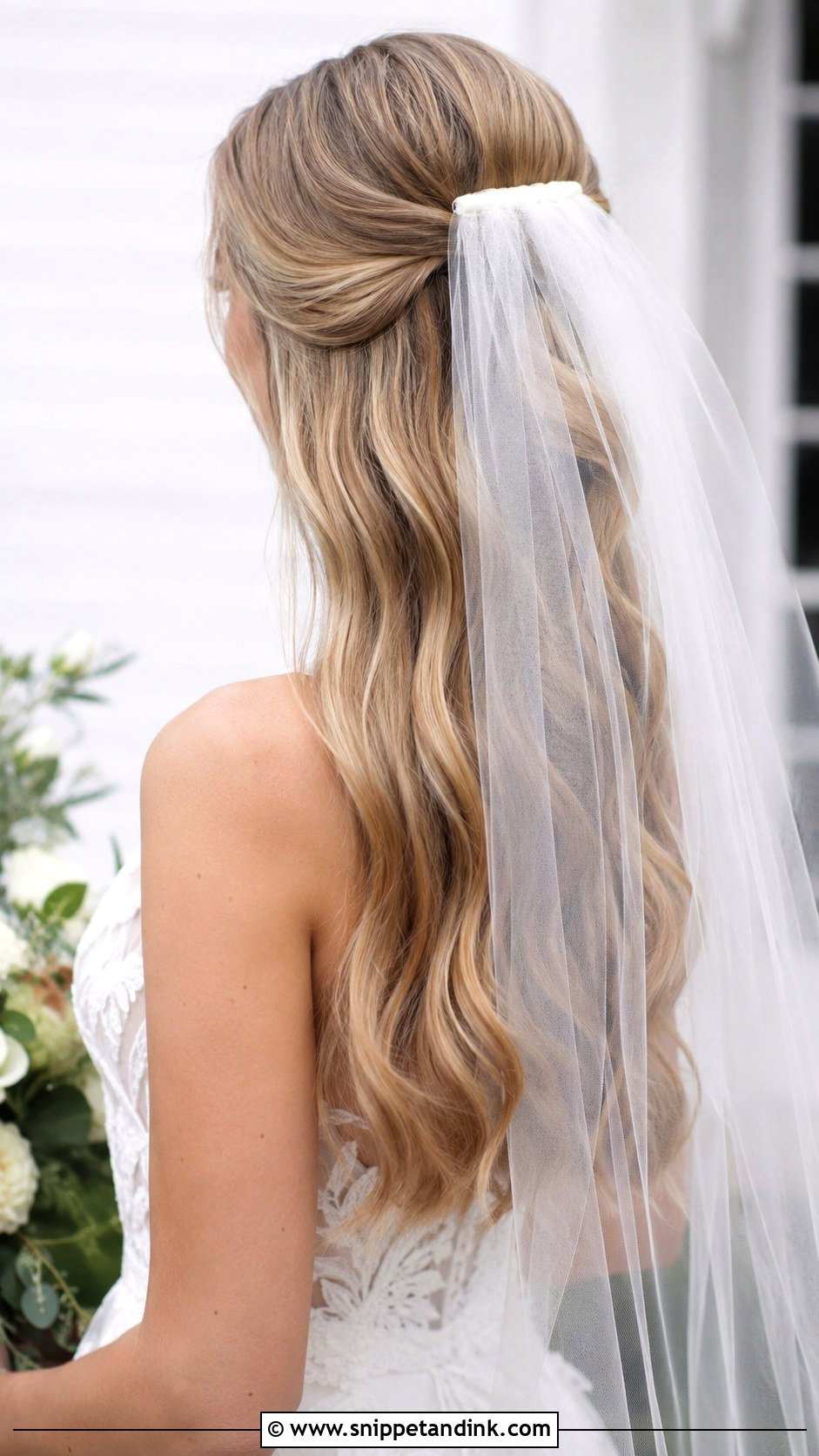 Wedding Hair With Veil and Waves - Snippet and Ink - 25 Hair Ideas for Wedding