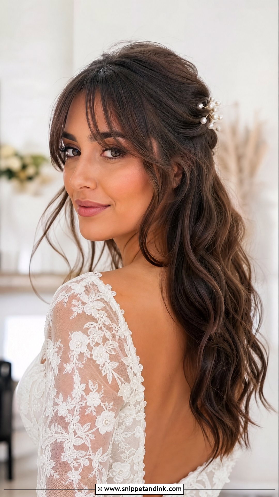 Wedding Hair With Wispy Bangs - Snippet and Ink - 20 Wedding Hairstyle Bangs