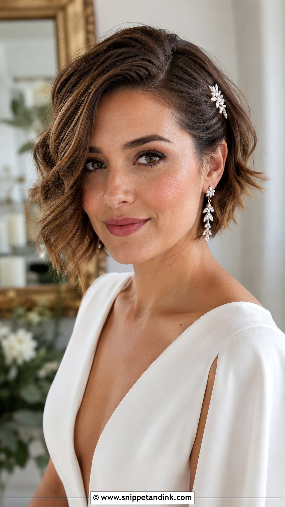 Wedding Hairstyle For Short Hair - Snippet and Ink - 20 Wedding Hair Front View Ideas