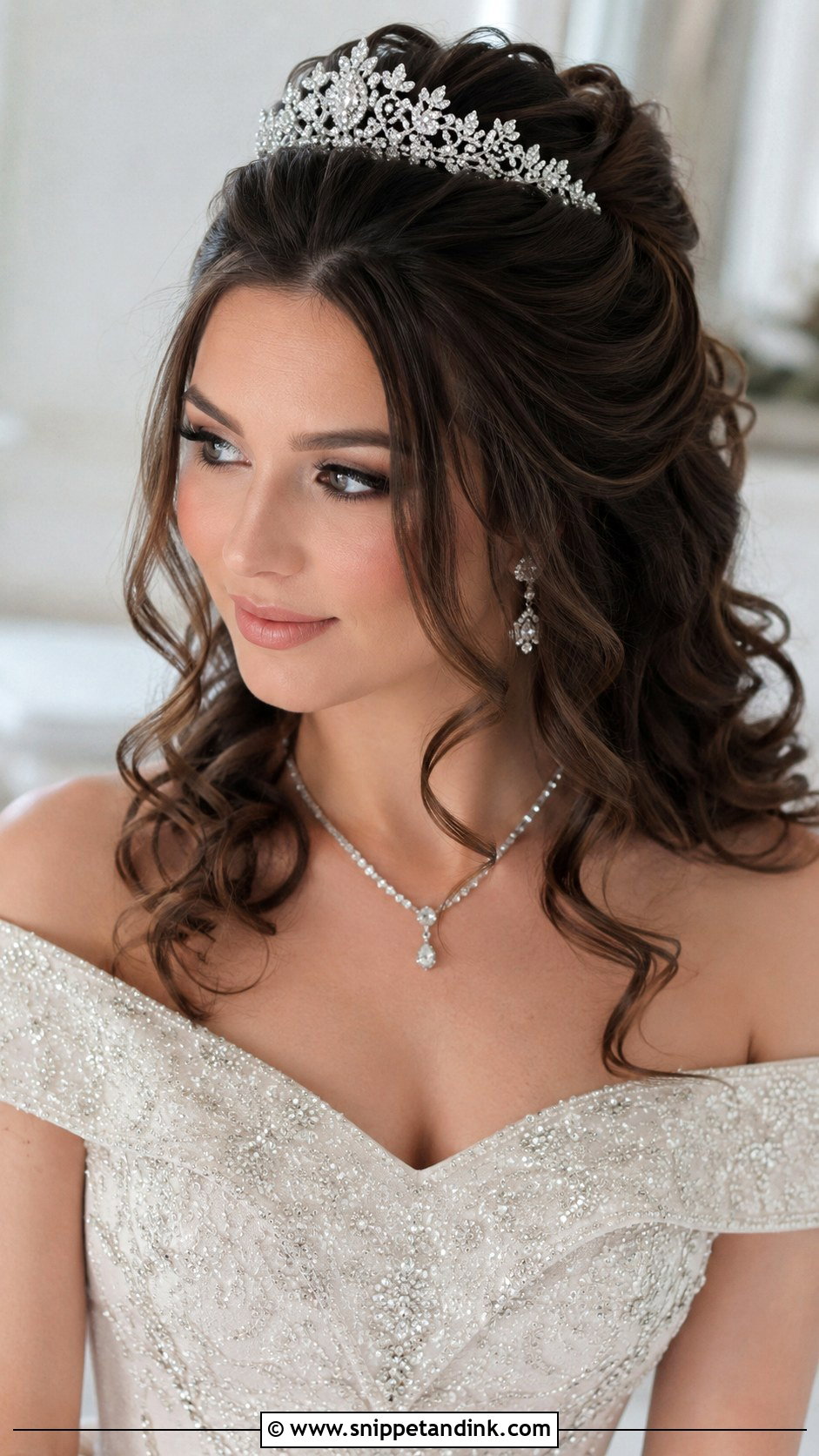 Wedding Hairstyle With Curls And Tiara - Snippet and Ink - 15 Wedding Hairstyle with Curls