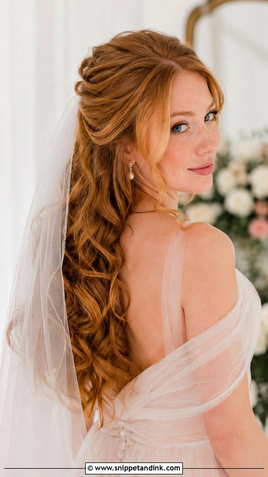Wedding Hairstyle With Curls And Veil - Snippet and Ink - 15 Wedding Hairstyle with Curls