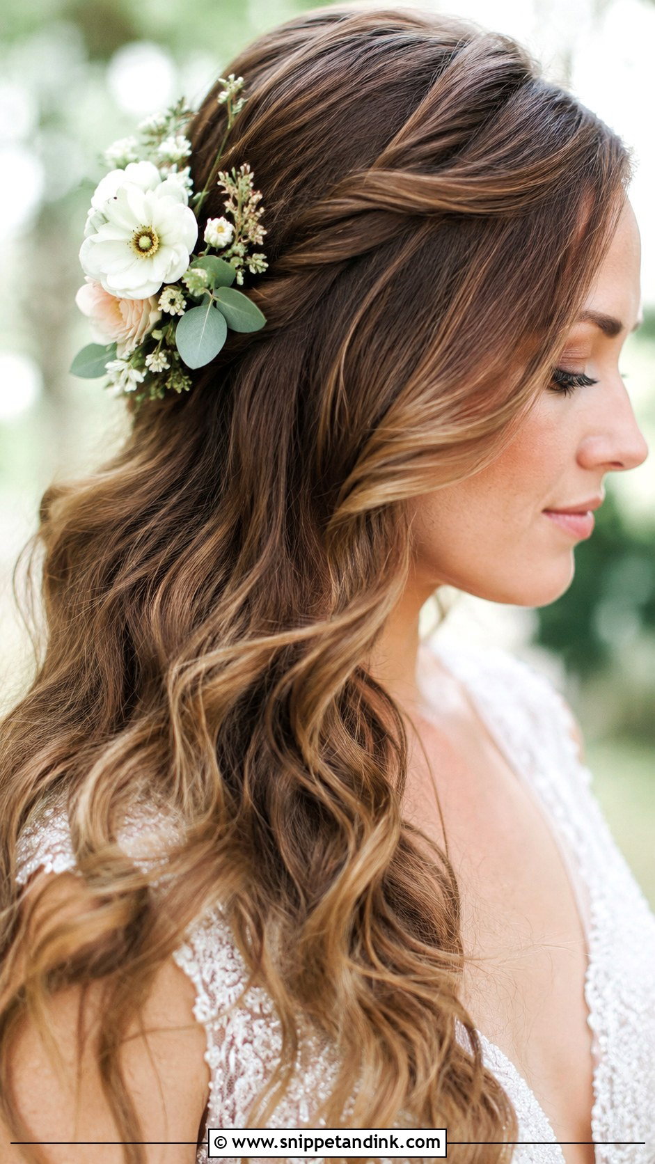 Wedding Hairstyle With Flowers - Snippet and Ink - 20 Wedding Hair Front View Ideas
