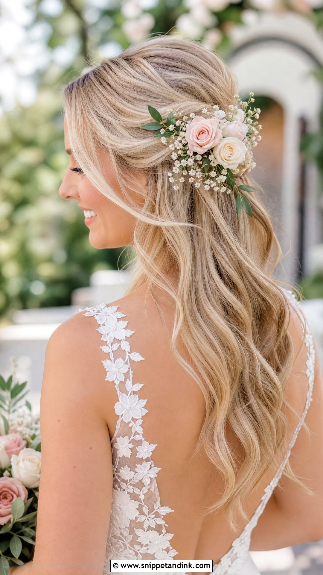 Wedding Hairstyle With Flowers - Snippet and Ink - 30 Easy Wedding Hairstyles