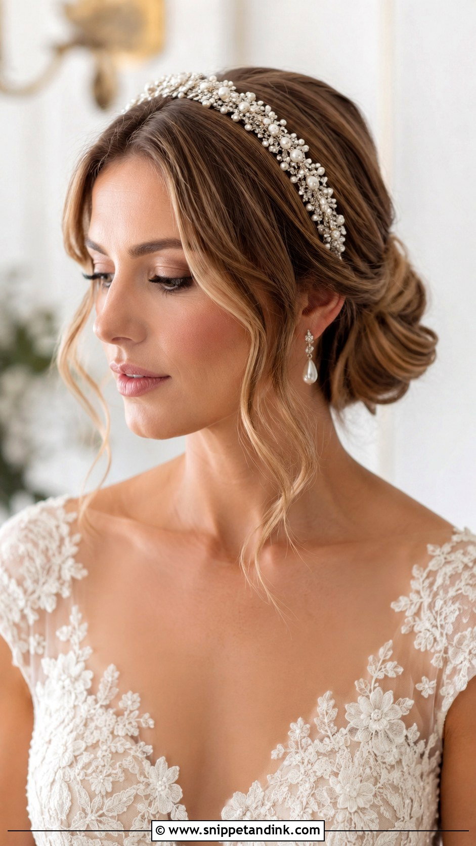 Wedding Hairstyle With Headband - Snippet and Ink - 25 Chic Wedding Hair Ideas