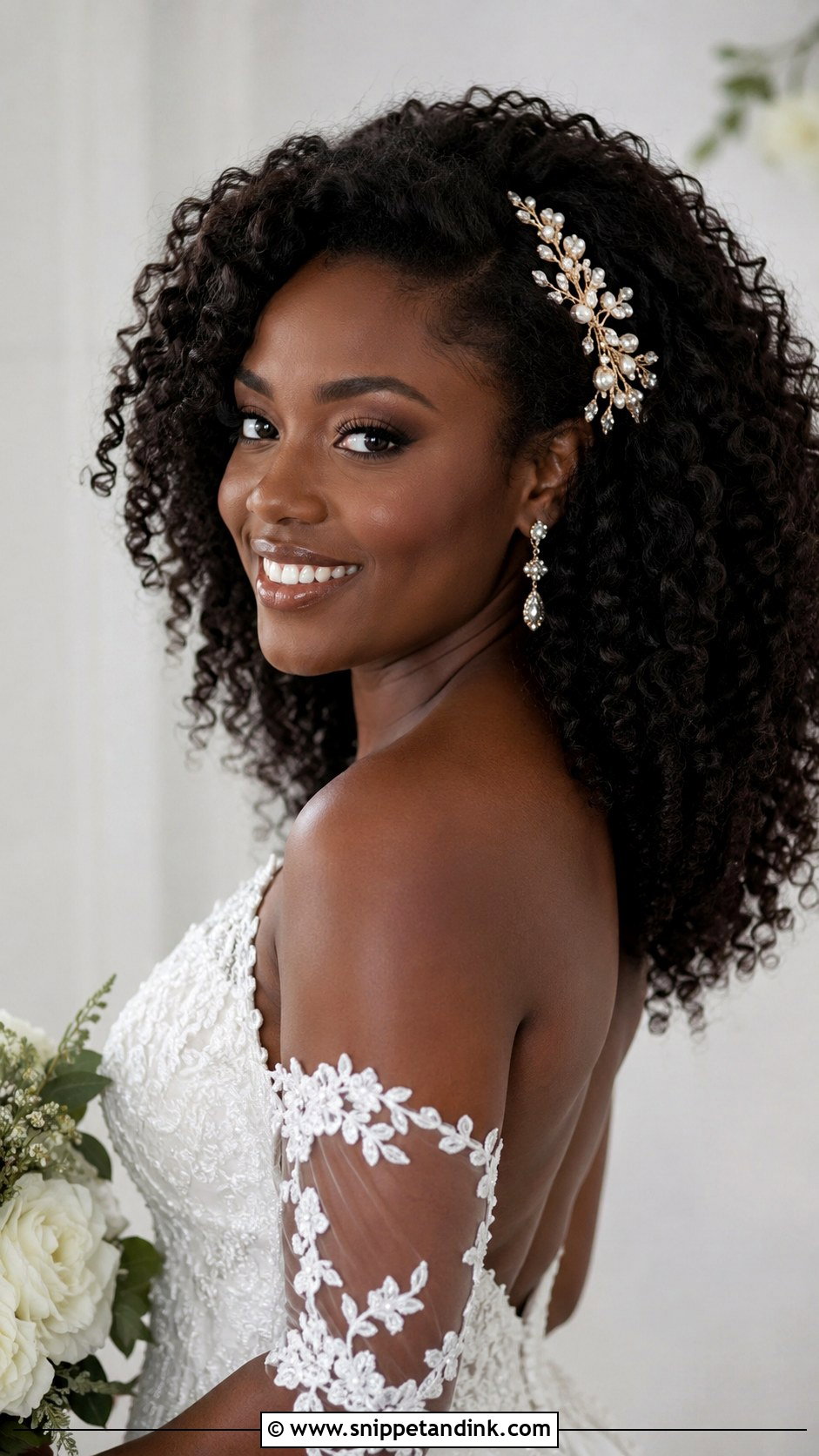 Wedding Hairstyle for Curly Hair - Snippet and Ink - 30 Wedding Hairstyles for Bride