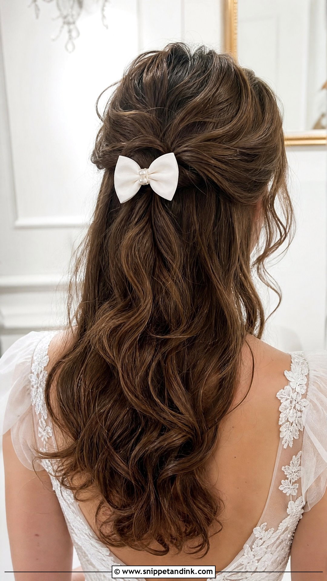 Wedding Half Up Hair With Bow - Snippet and Ink - 20 Wedding Hairstyles Bow