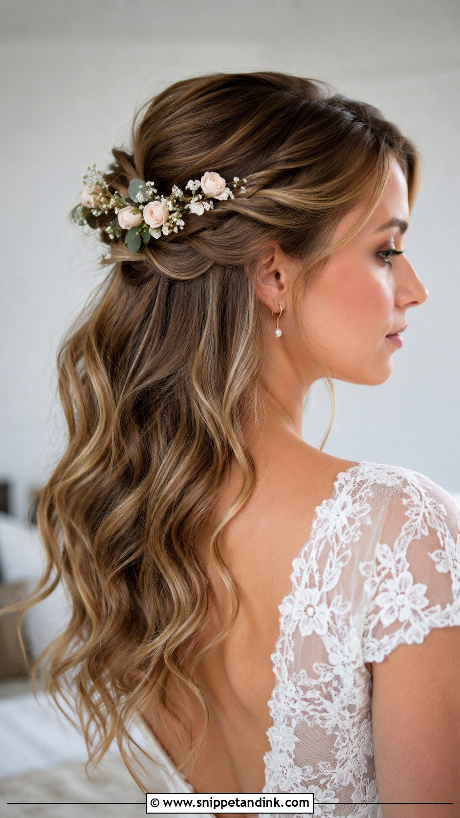 Wedding Half Up Hair With Flowers - Snippet and Ink - 15 Wedding Hairstyle Flowers