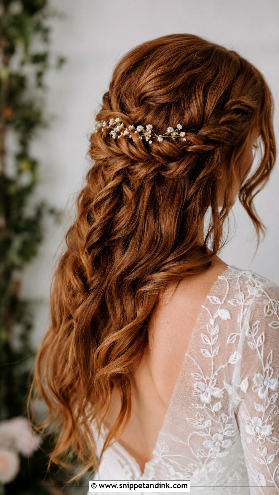 Wedding Half Up Half Down Boho Braid - Snippet and Ink - 15 Wedding Half-Up Half-Down Braid Ideas