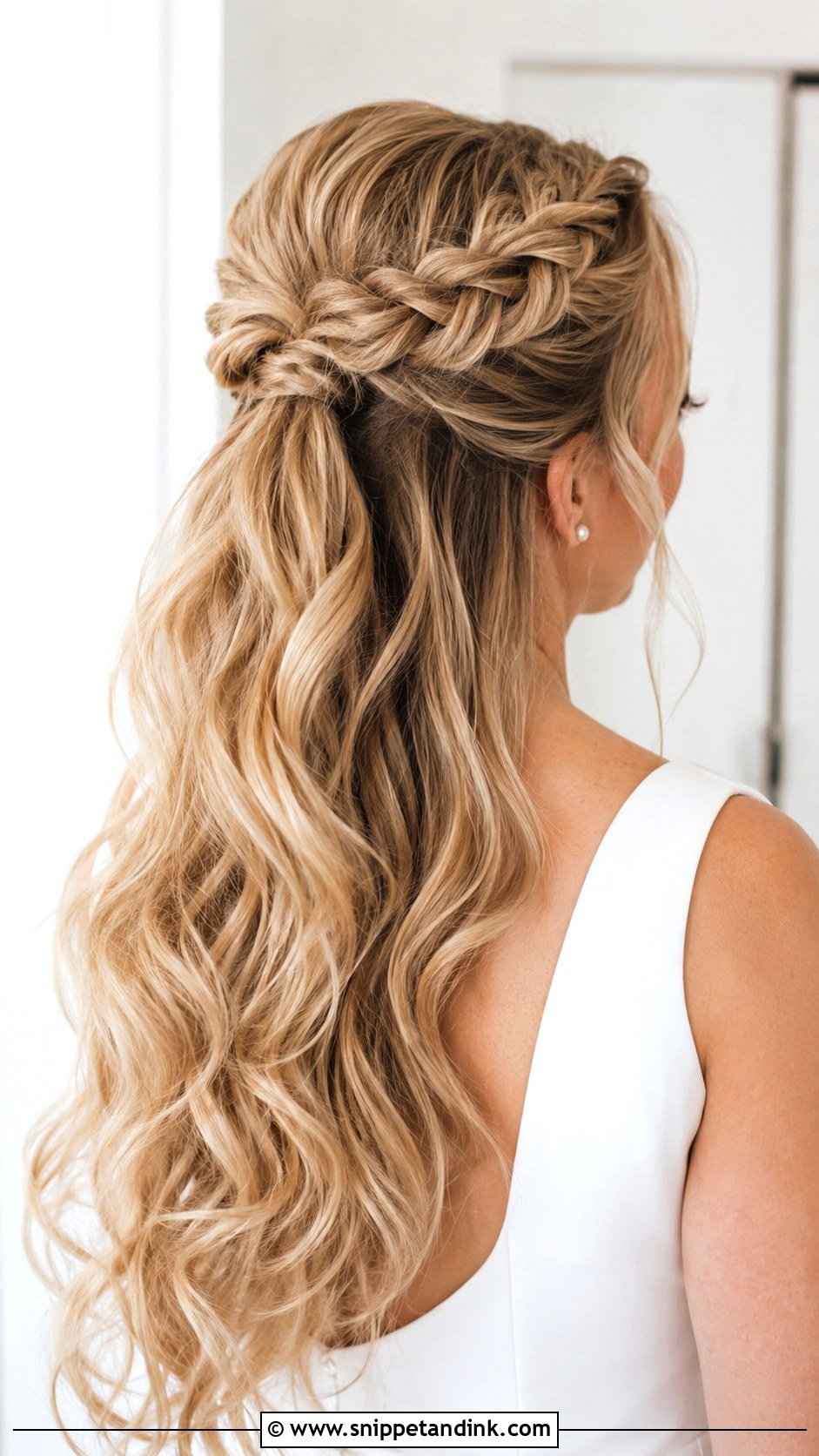 Wedding Half Up Half Down Braided Ponytail - Snippet and Ink - 15 Wedding Half-Up Half-Down Braid Ideas