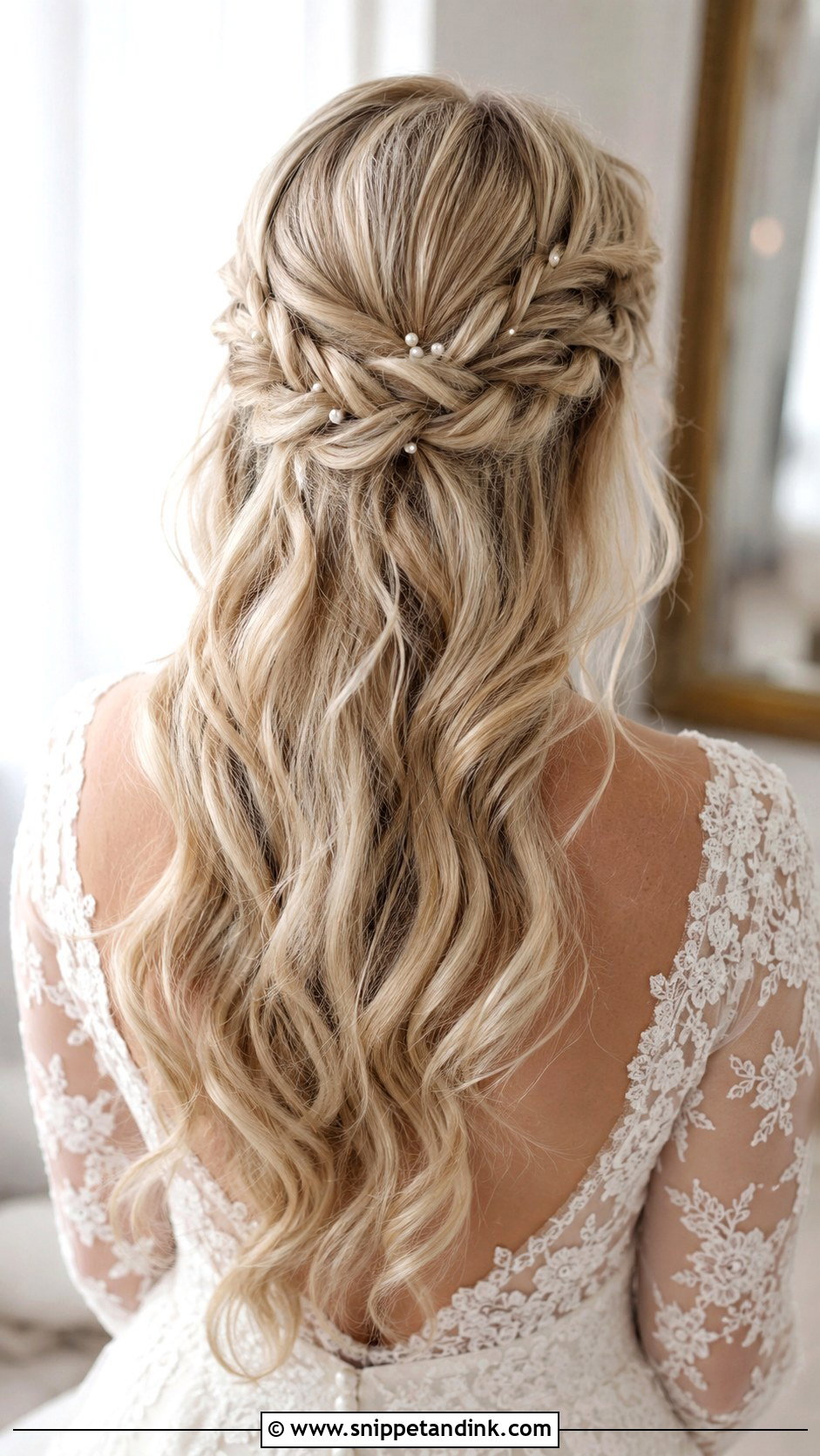 Wedding Half Up Half Down Fishtail Braid - Snippet and Ink - 15 Wedding Half-Up Half-Down Braid Ideas