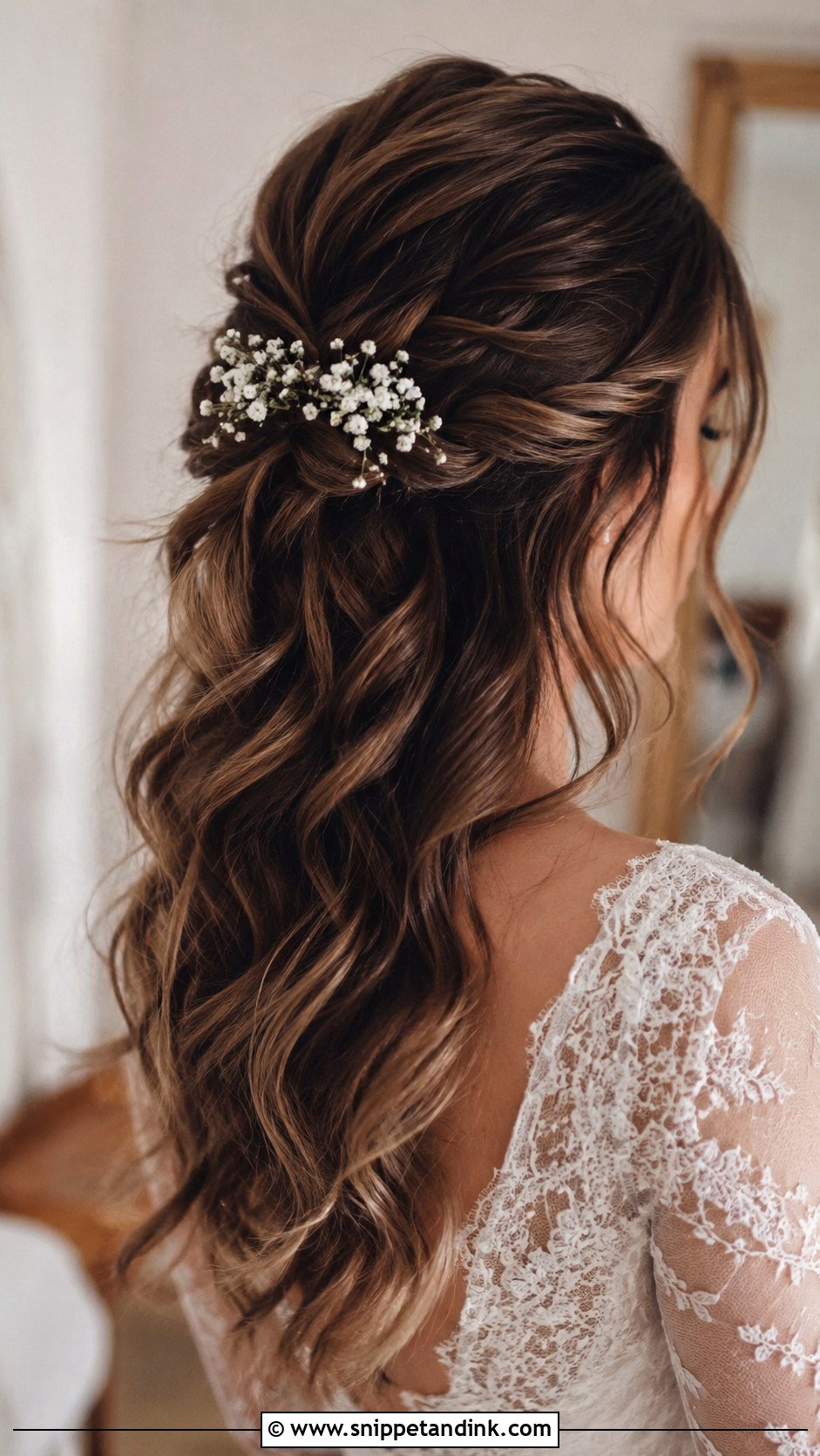 Wedding Half Up Half Down Hair With Flowers - Snippet and Ink - 15 Wedding Hairstyle with Flowers