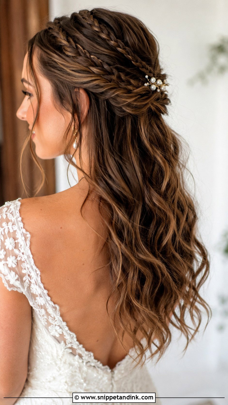 Wedding Half Up Half Down Micro Braids - Snippet and Ink - 15 Wedding Half-Up Half-Down Braid Ideas