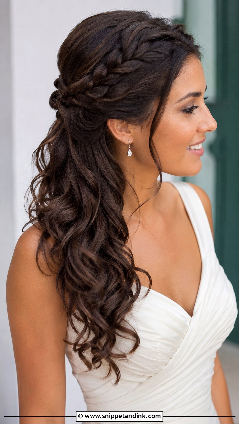 Wedding Half Up Half Down Side Braid - Snippet and Ink - 15 Wedding Half-Up Half-Down Braid Ideas