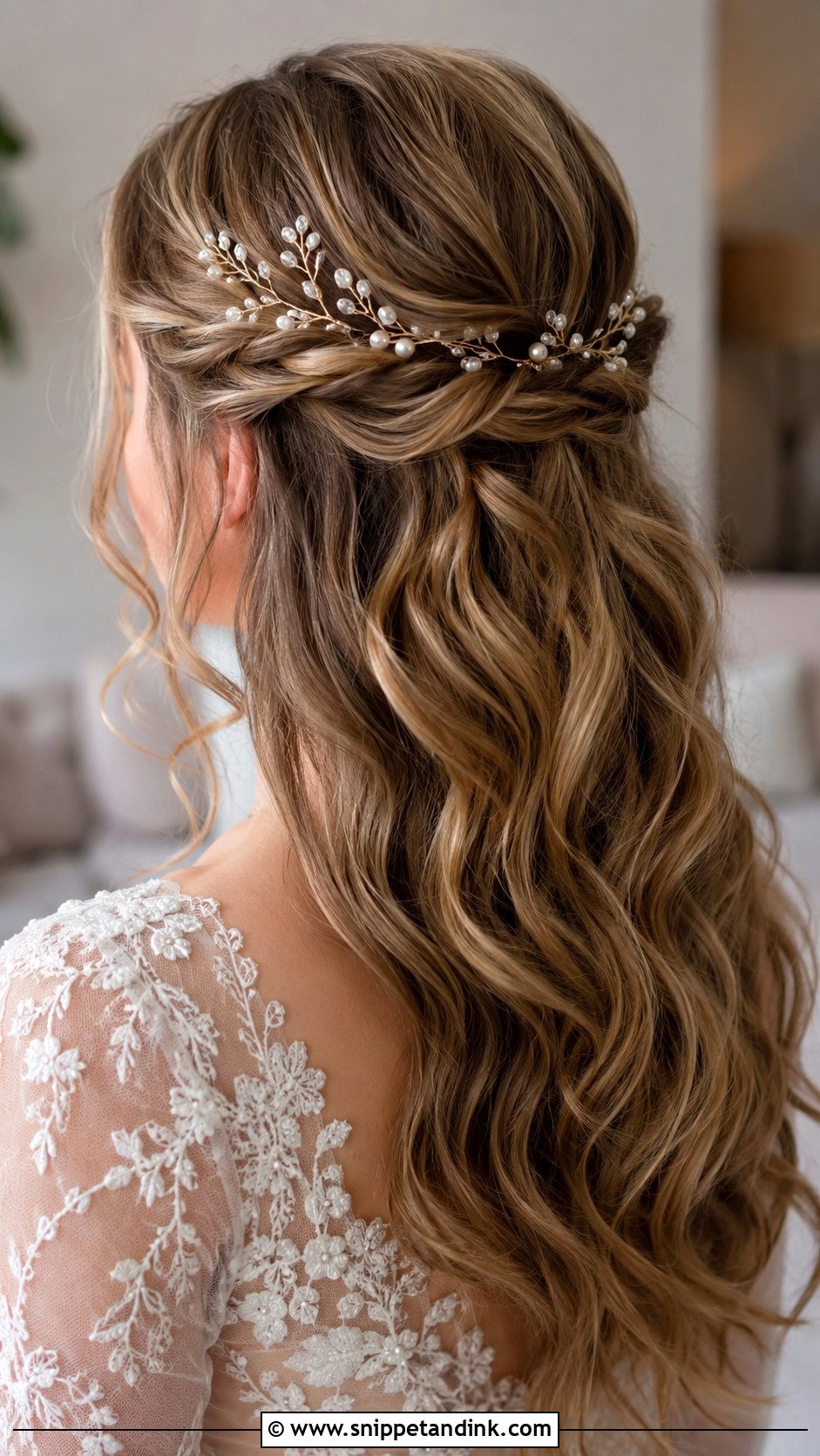 Wedding Half Up Half Down With Hair Vine - Snippet and Ink - 15 Wedding Hairstyles with Accessories