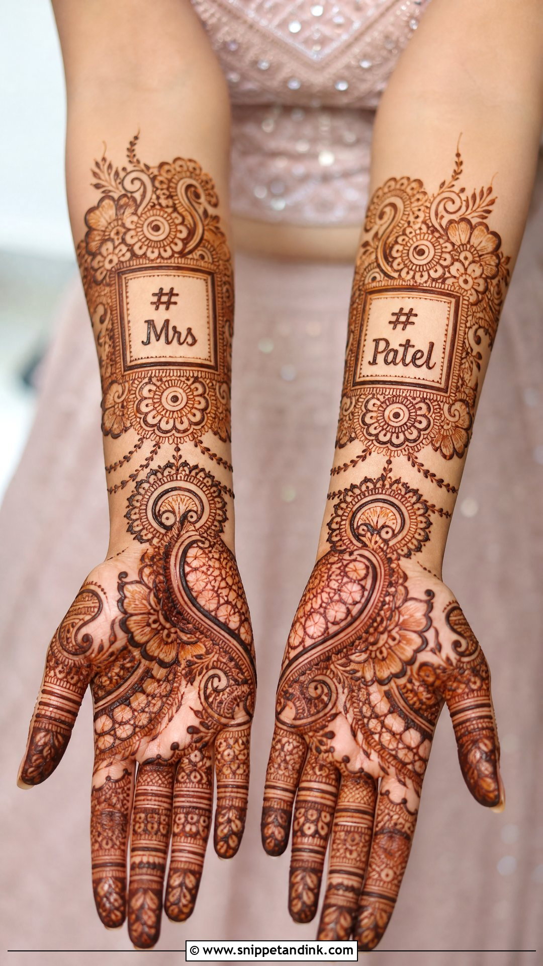 Wedding Hashtag Bridal Mehndi Design - Snippet and Ink - 30 Indian Bridal Mehndi Designs
