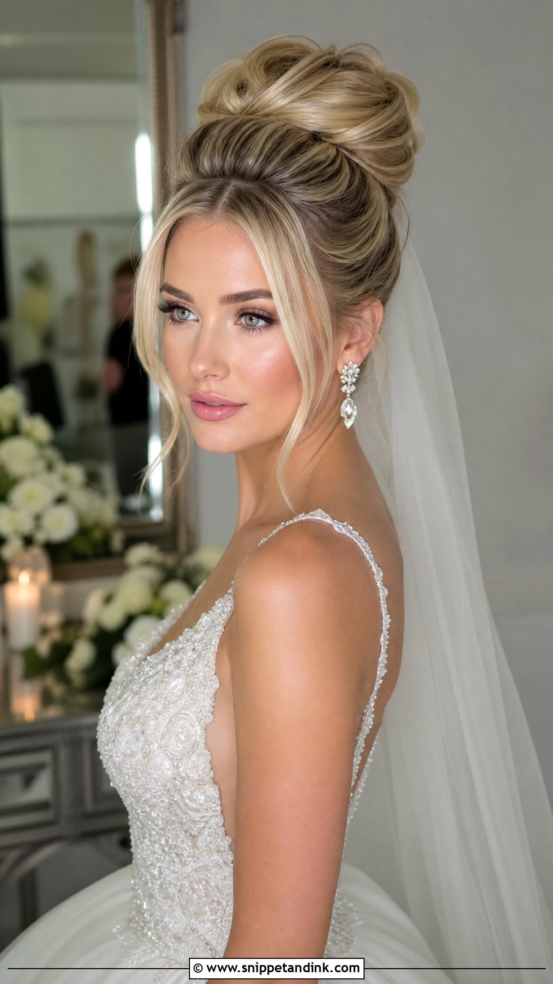 Wedding High Bun Updo - Snippet and Ink - 20 Wedding Up Hairstyles