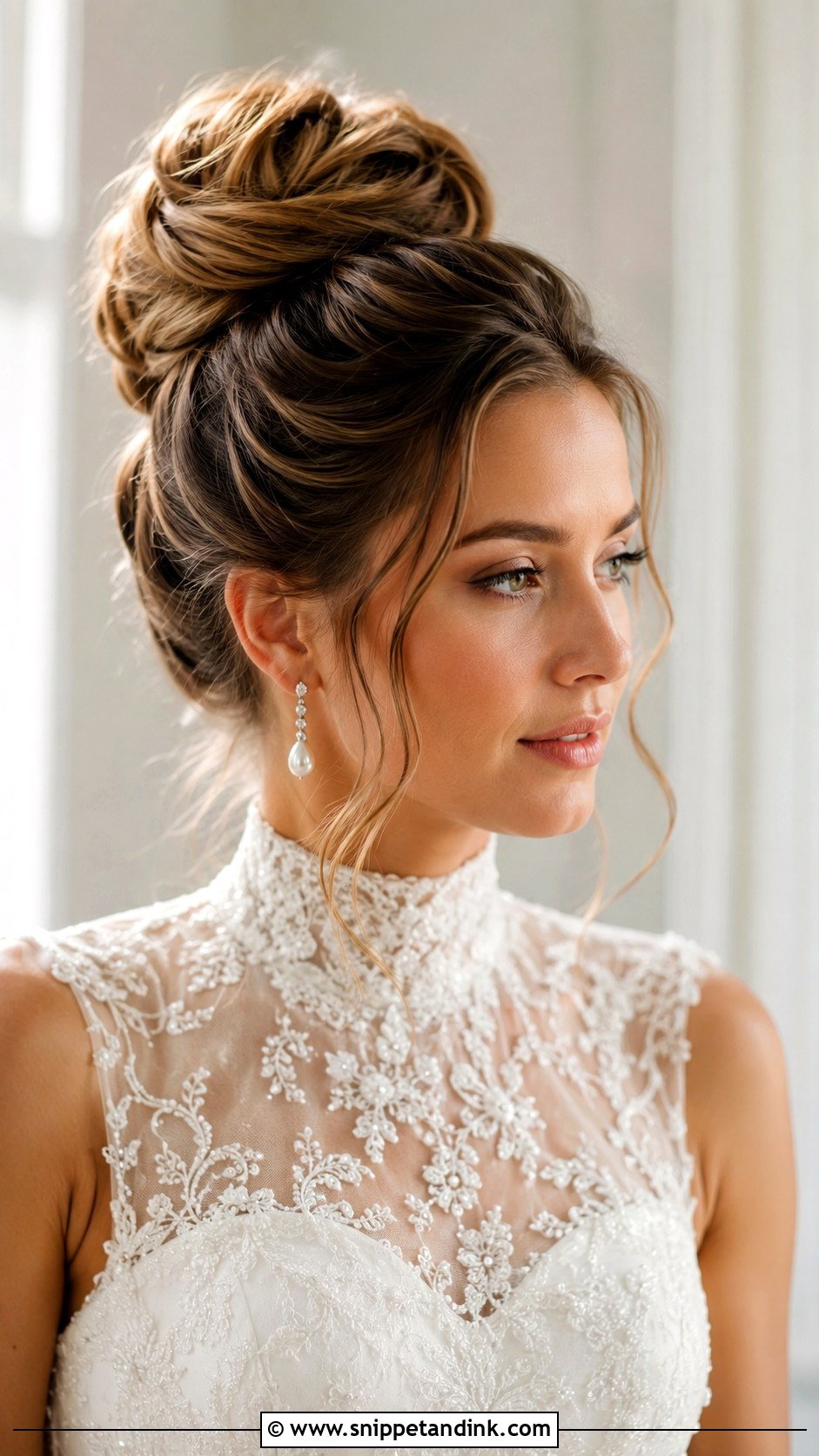 Wedding High Bun - Snippet and Ink - 15 Hair Look for Wedding Ideas