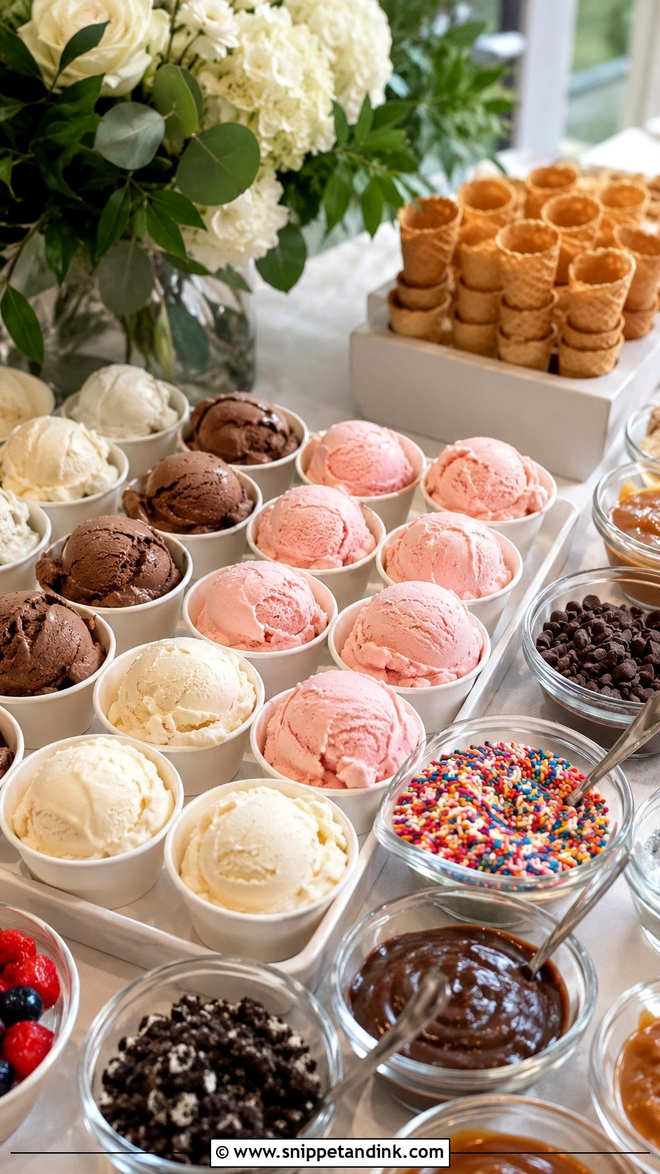 Wedding Ice Cream Bar - Snippet and Ink - 25 Wedding Cake Replacement Ideas