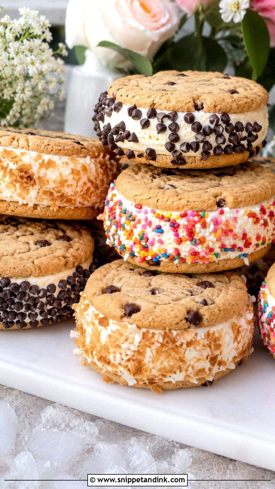 Wedding Ice Cream Sandwiches - Snippet and Ink - 20 Wedding Themed Desserts
