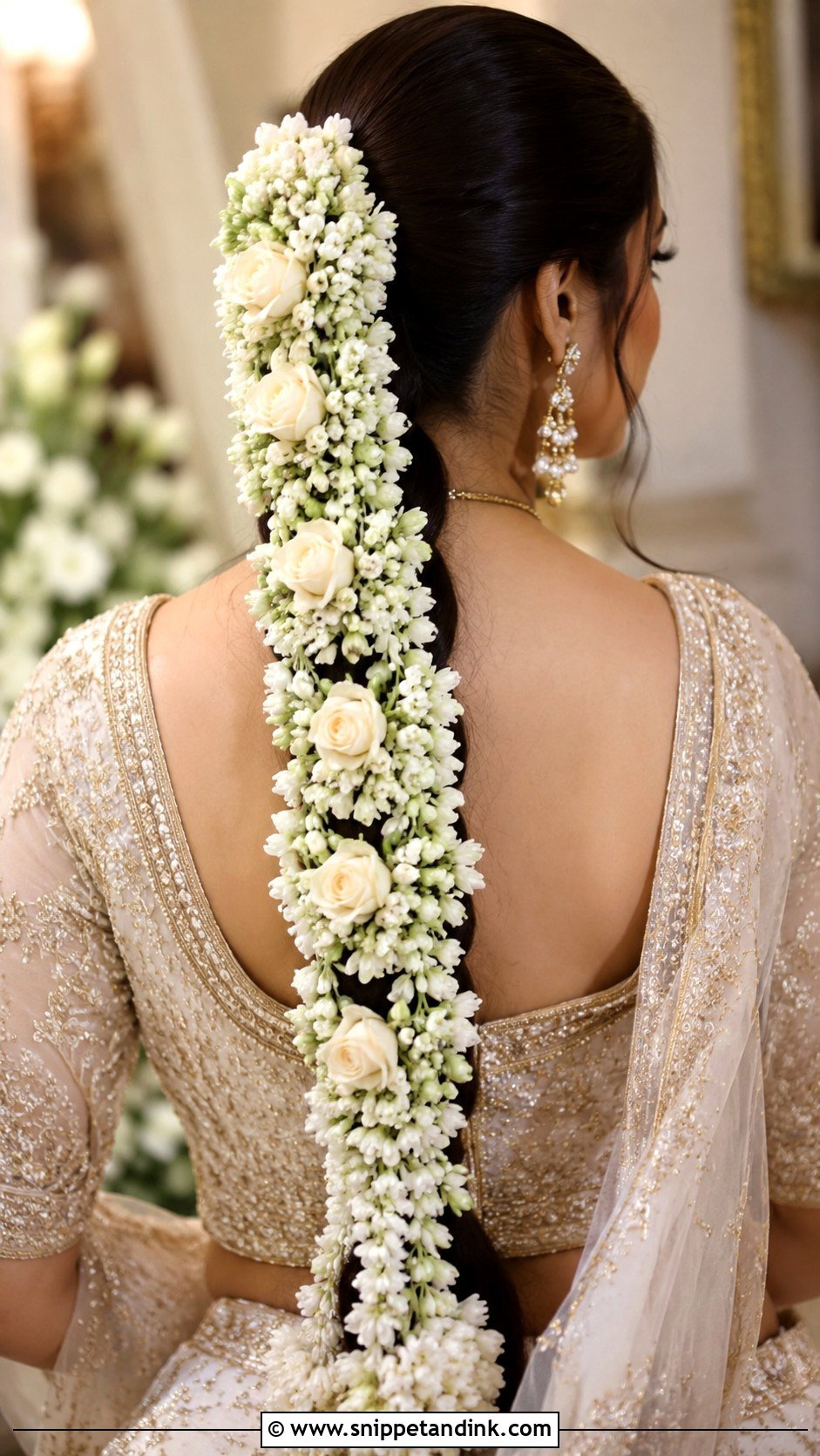 Wedding Jasmine Braid With Flowers - Snippet and Ink - 15 Wedding Hairstyle with Flowers
