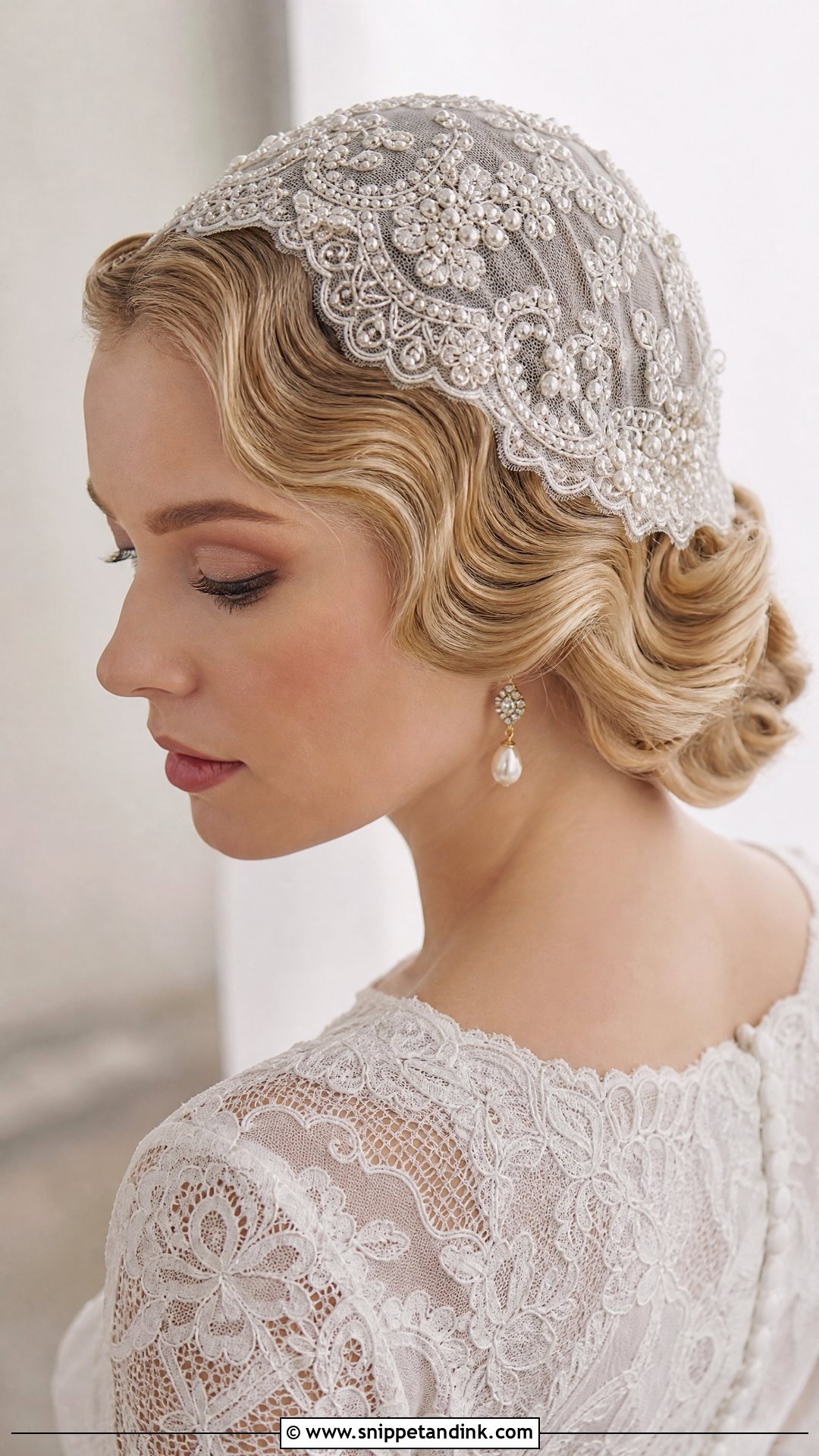 Wedding Juliet Cap Headpiece - Snippet and Ink - 20 Wedding Hair Pieces Headpieces