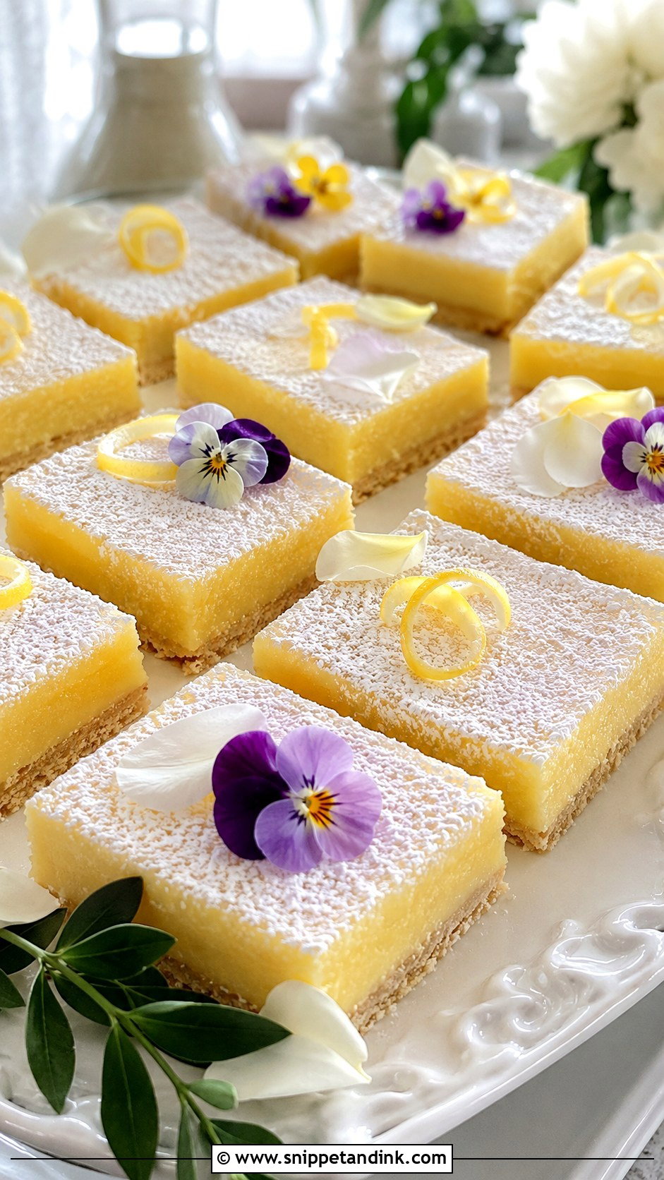 Wedding Lemon Bars - Snippet and Ink - 20 Wedding Themed Desserts