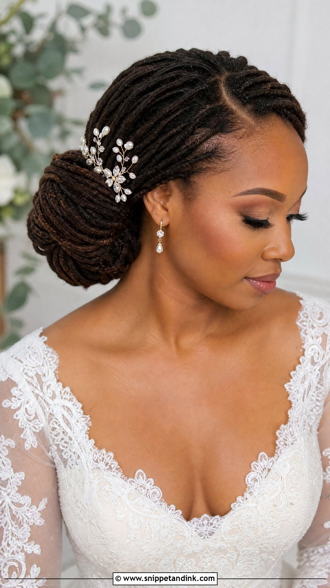 Wedding Loc Chignon - Snippet and Ink - 20 Wedding Loc Styles for Women