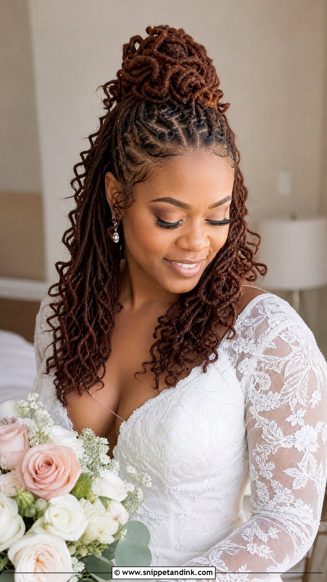 Wedding Loc Half Up Half Down - Snippet and Ink - 20 Wedding Loc Styles for Women