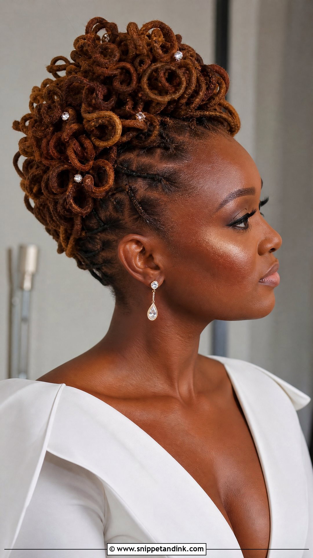 Wedding Loc Mohawk Updo - Snippet and Ink - 20 Wedding Loc Styles for Women
