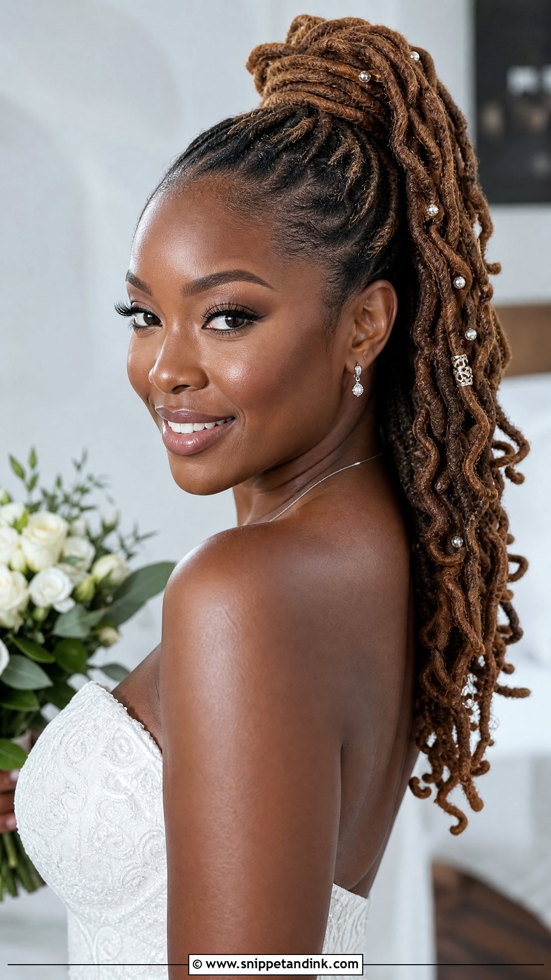 Wedding Loc Ponytail - Snippet and Ink - 20 Wedding Loc Styles for Women