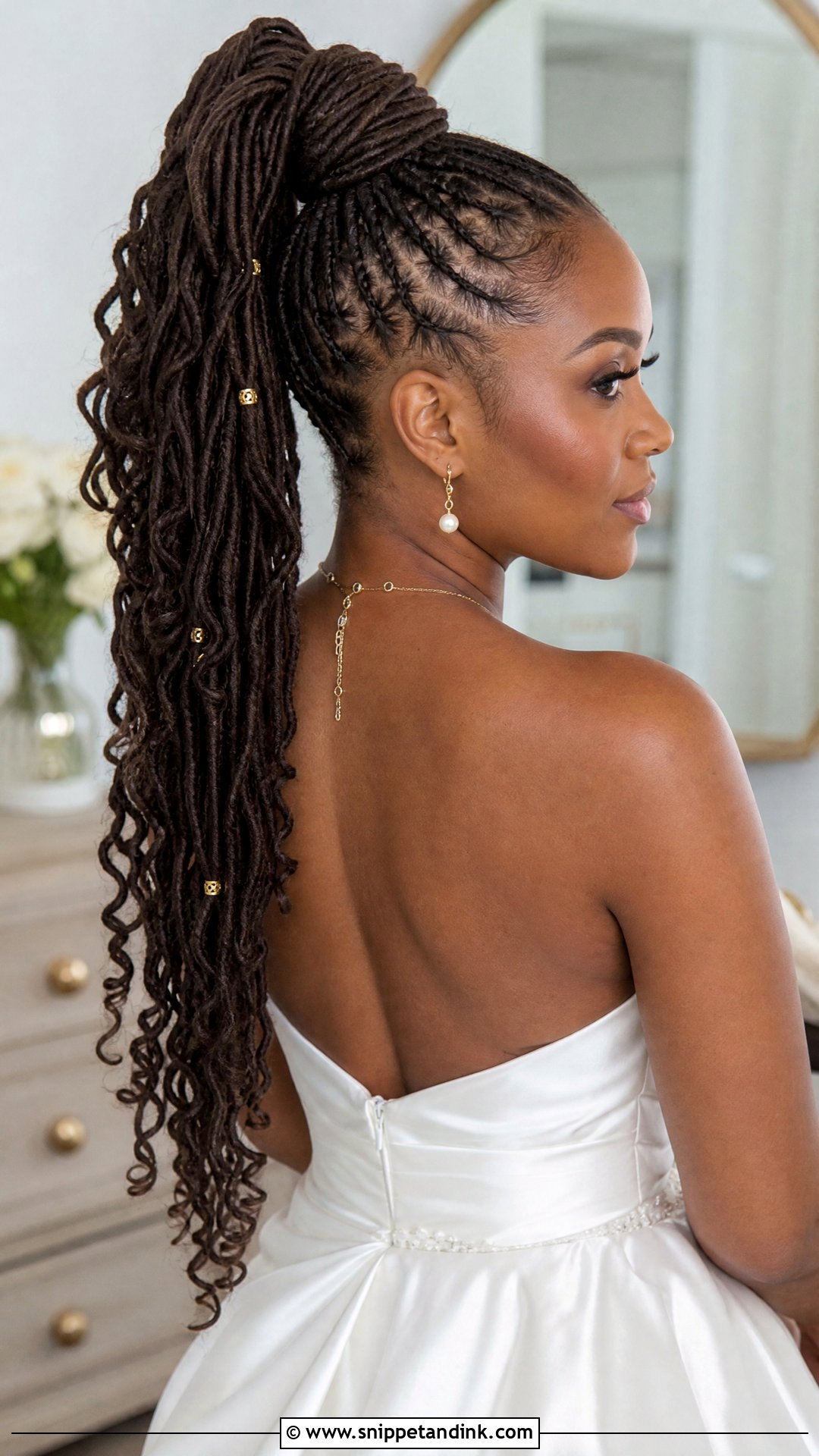 Wedding Loc Ponytail - Snippet and Ink - 20 Wedding Hairstyles with Locs