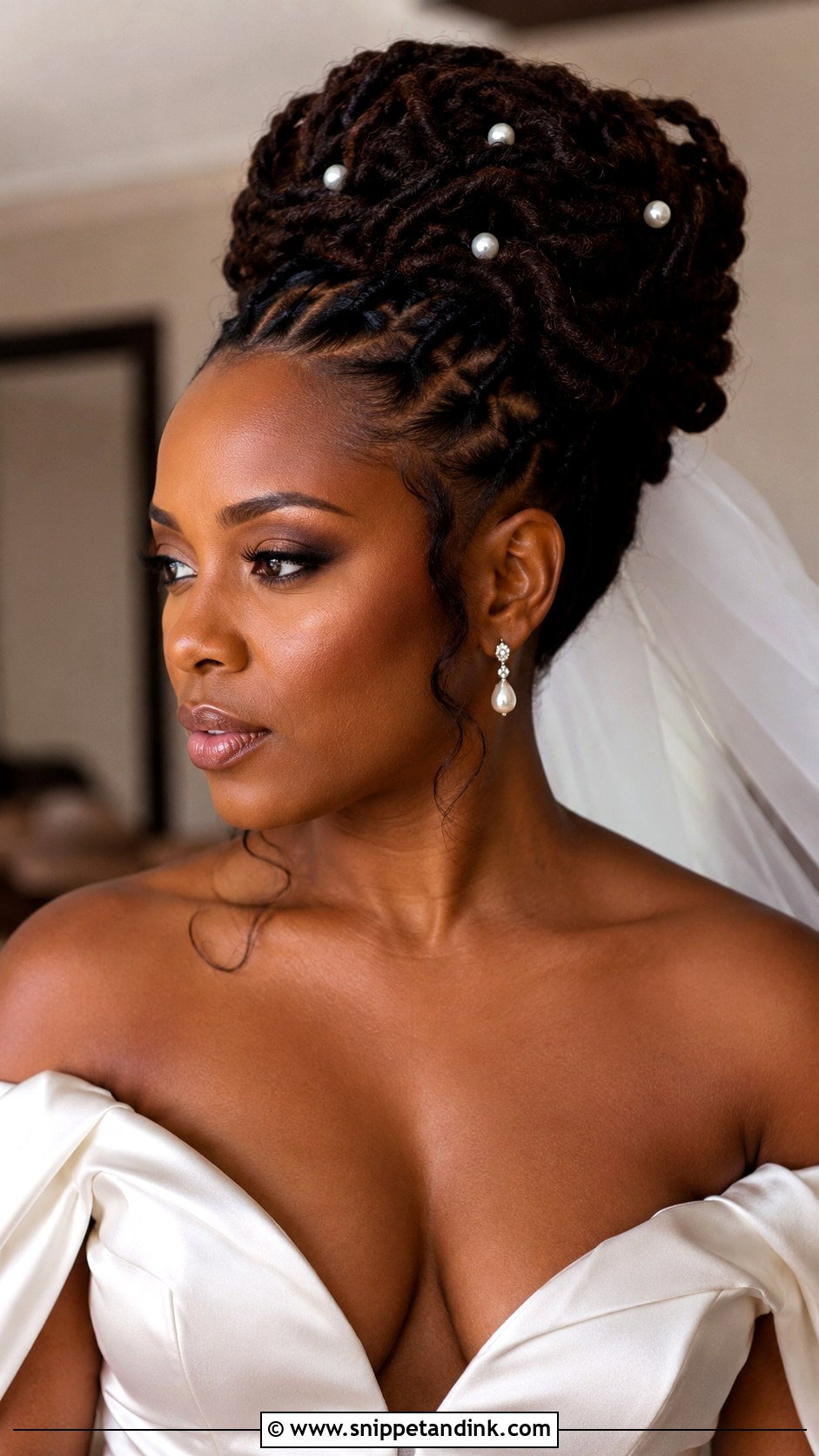 Wedding Loc Updo - Snippet and Ink - 15 Wedding Hair Locs