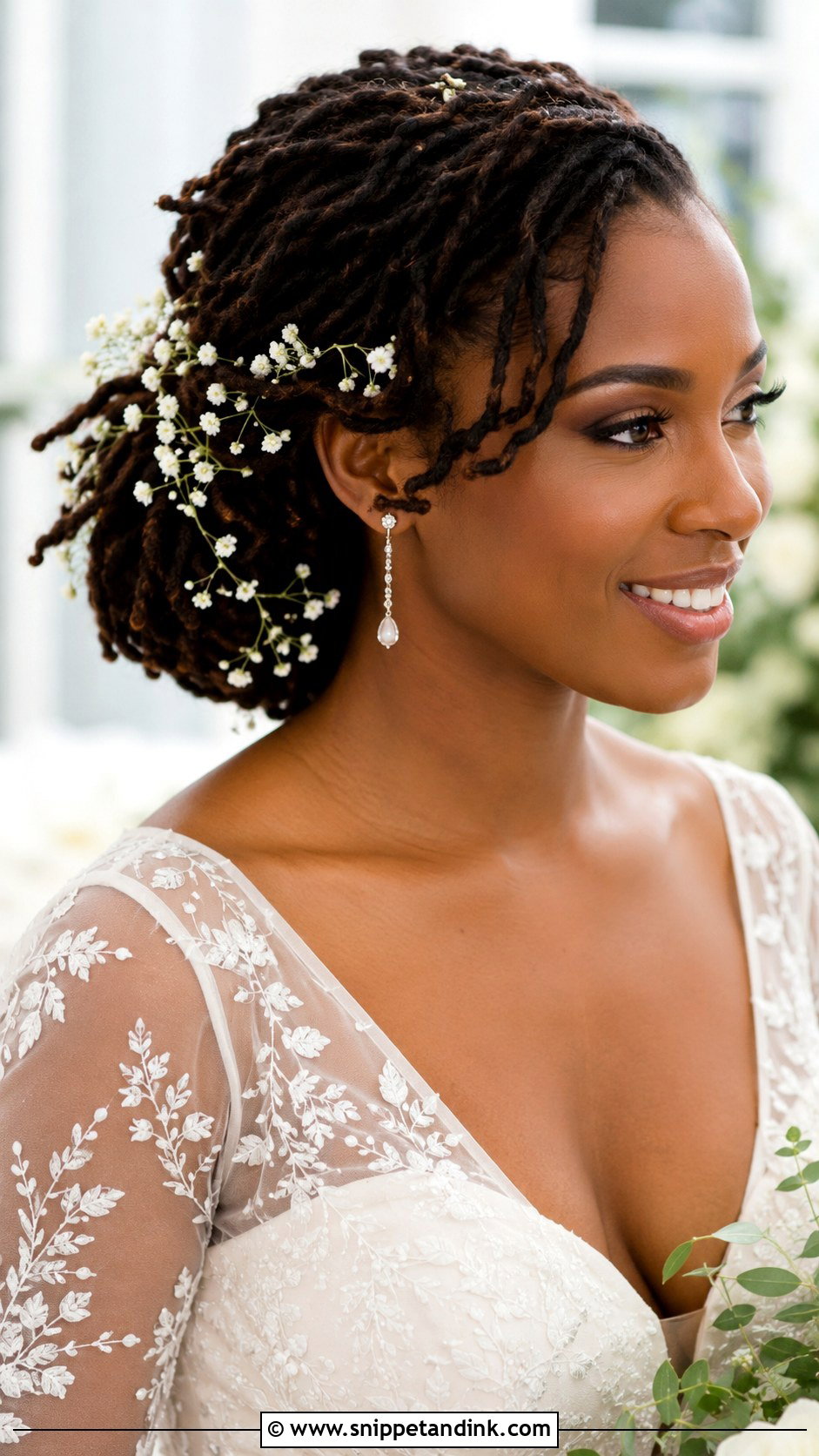 Wedding Locs With Flowers - Snippet and Ink - 15 Wedding Locs Hairstyles Bridal Hair